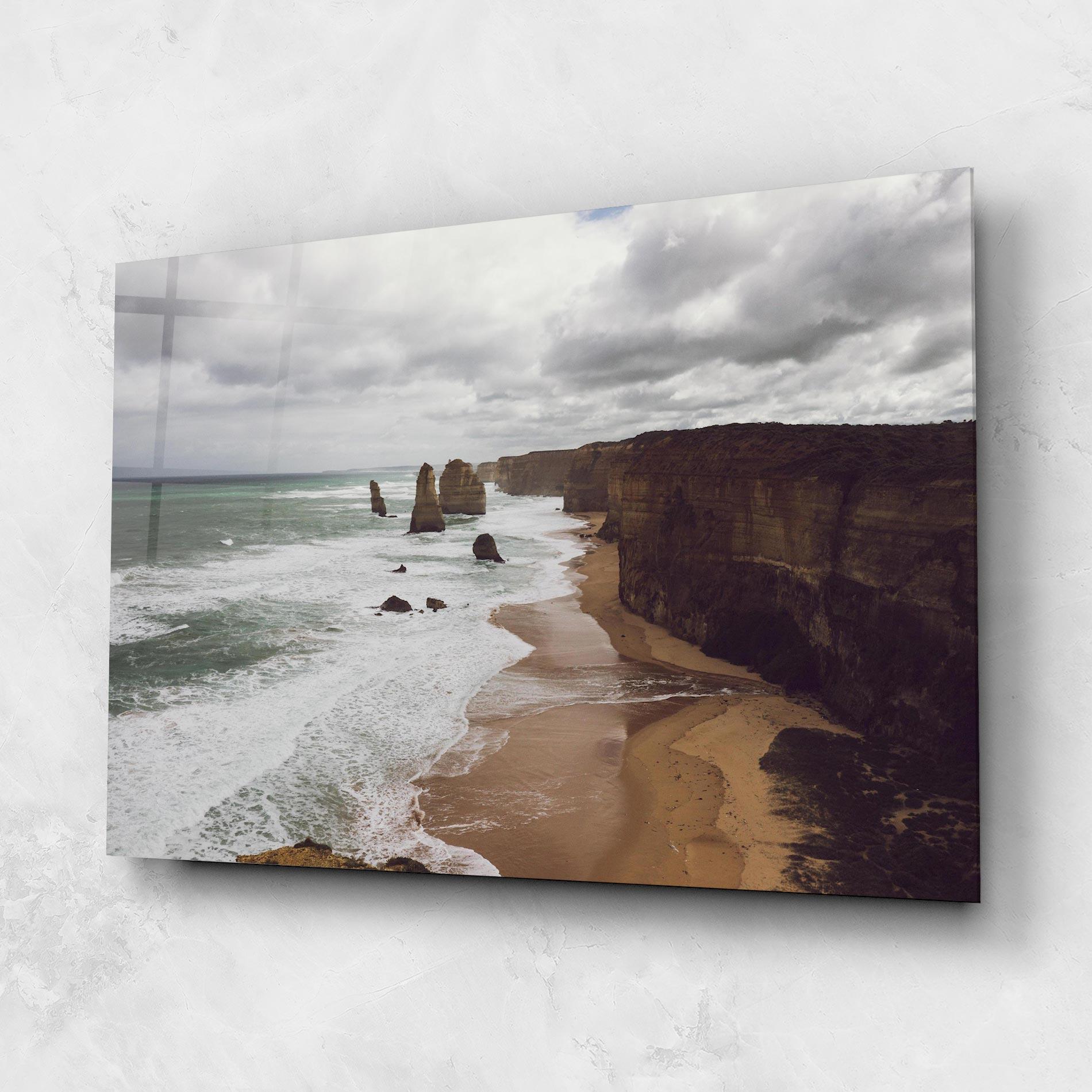 Üvegkép Grey Clouds Beach mockup 1