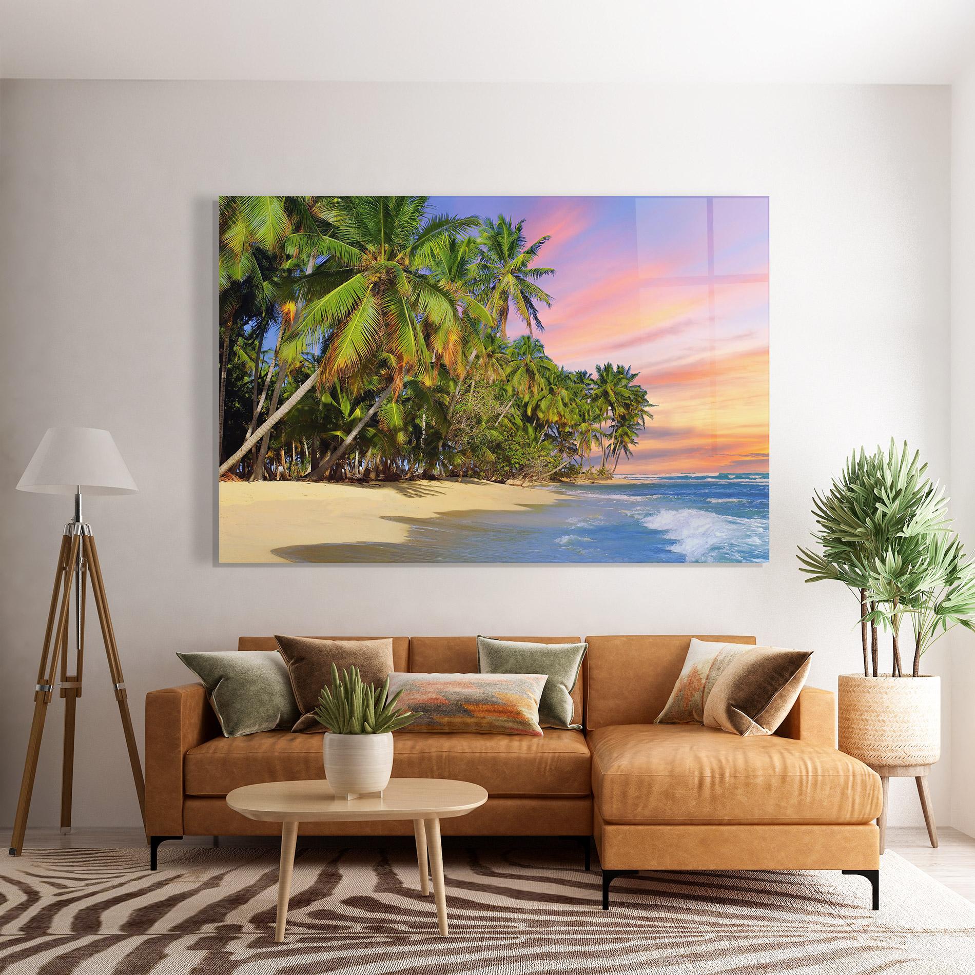 Üvegkép Coconut Tree Sunset mockup 7