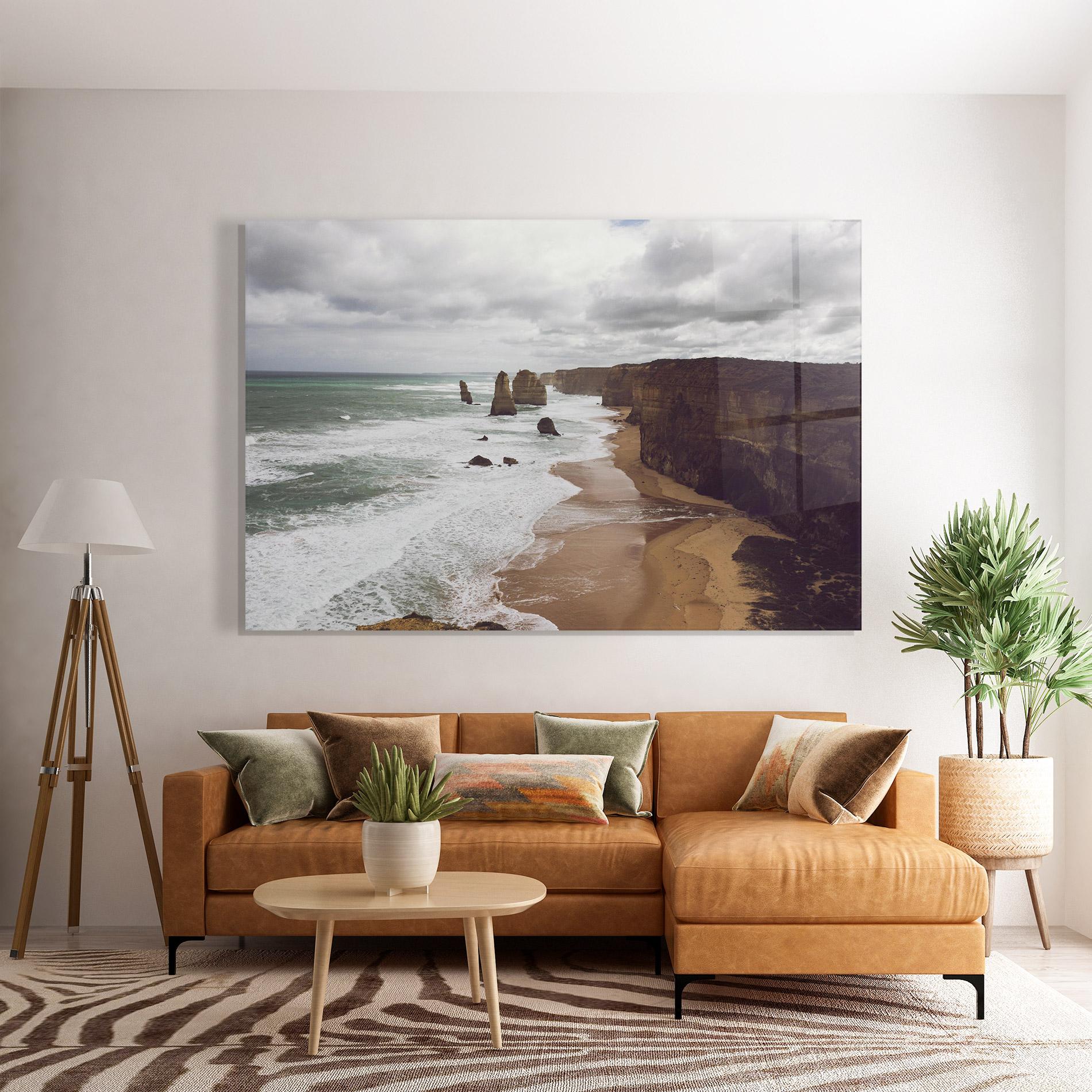 Üvegkép Grey Clouds Beach mockup 7