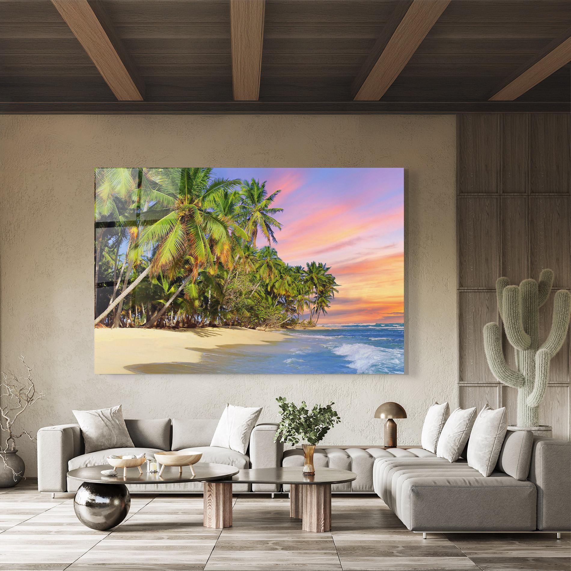 Üvegkép Coconut Tree Sunset mockup 8