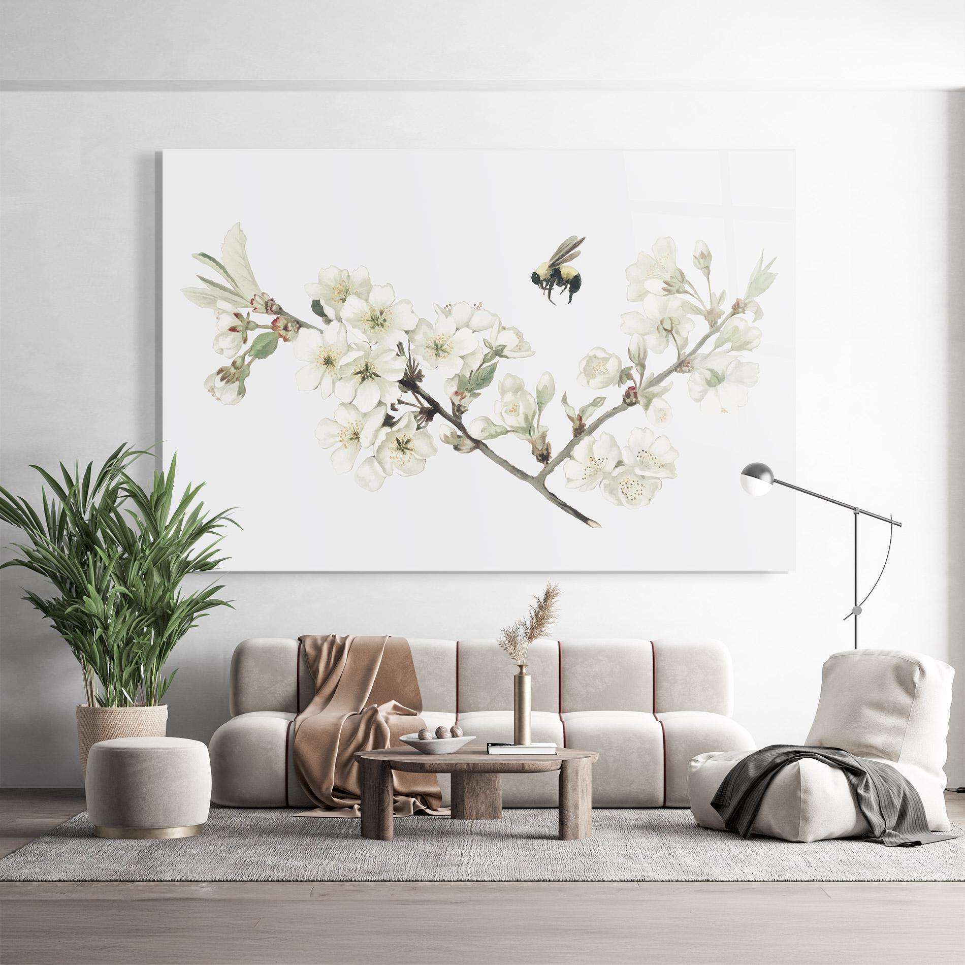 Üvegkép Bee Spring Flower mockup 9