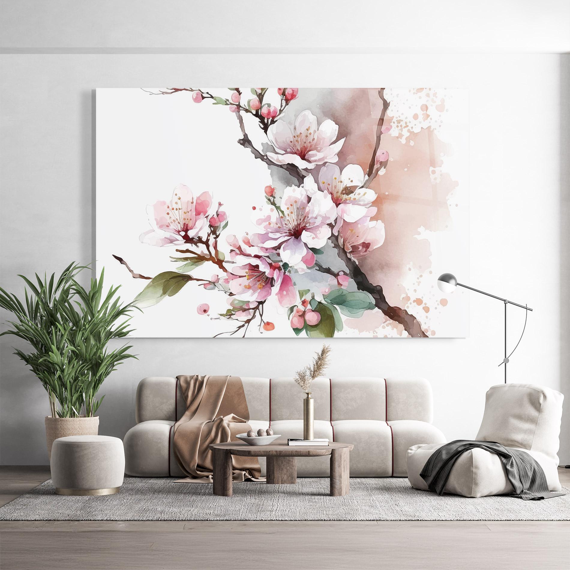 Üvegkép Cherry Spring Flower mockup 9