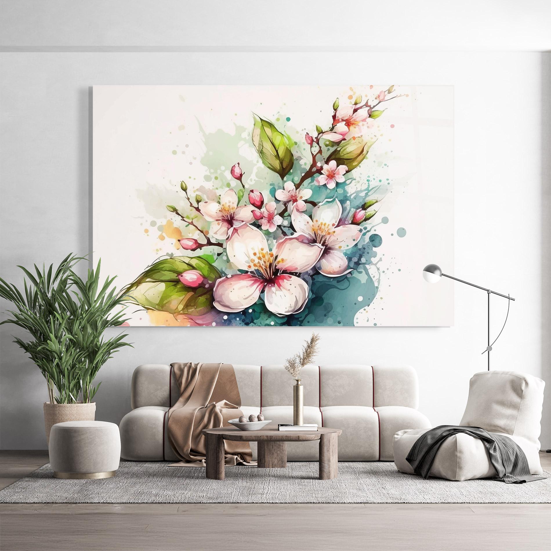 Üvegkép Cream Pink Spring mockup 9