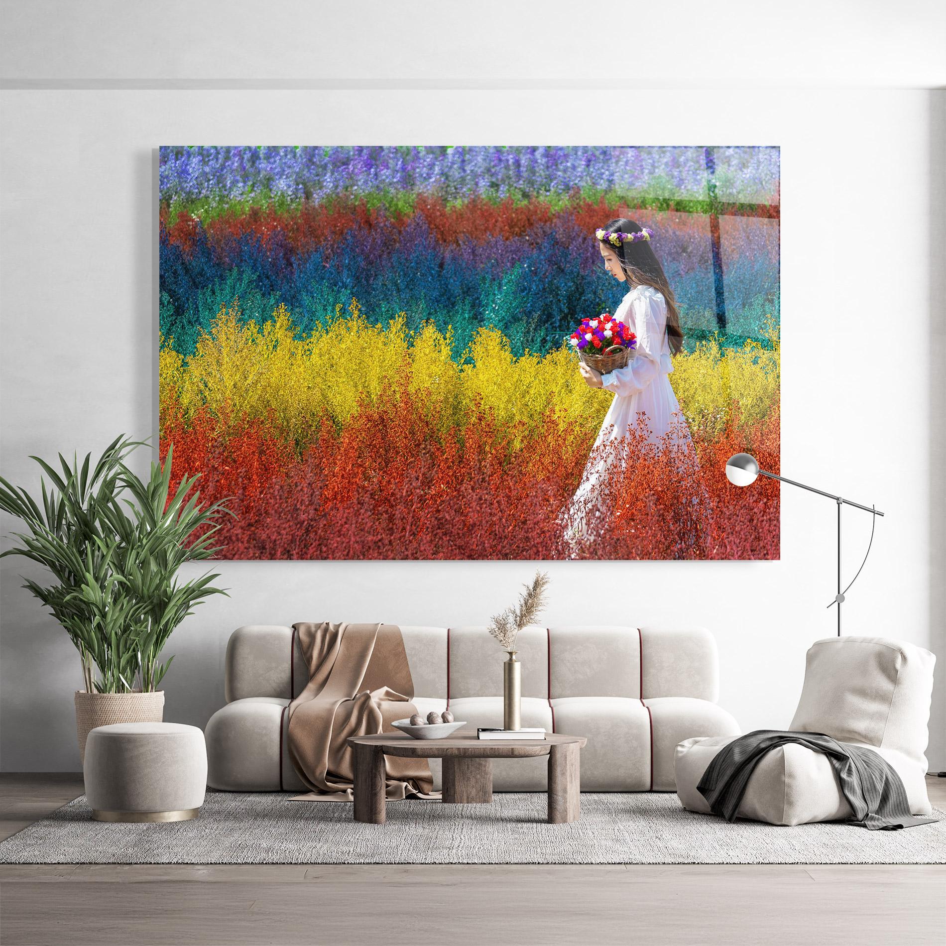 Üvegkép Holding Spring Flowers mockup 9