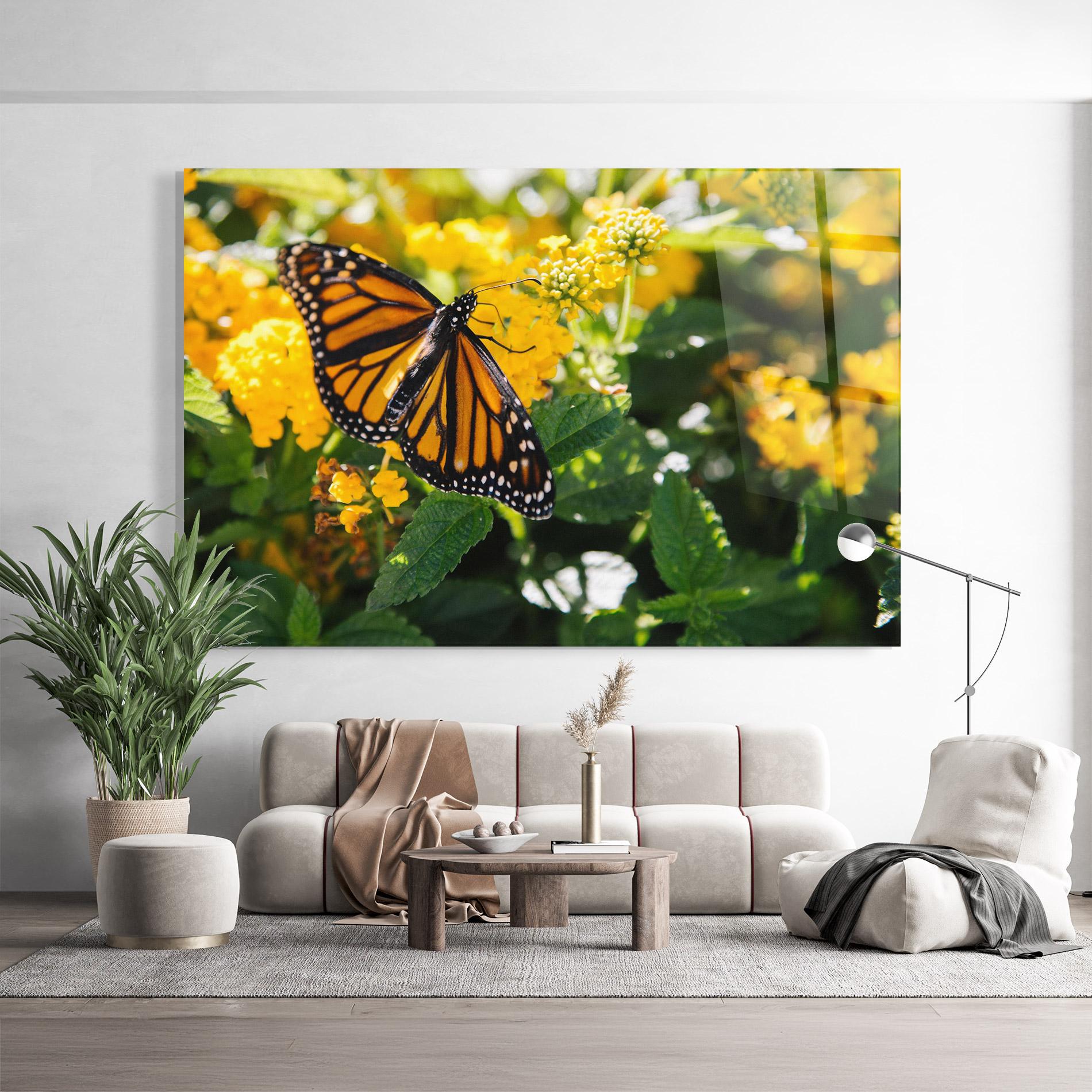 Üvegkép Orange Spring Butterfly mockup 9