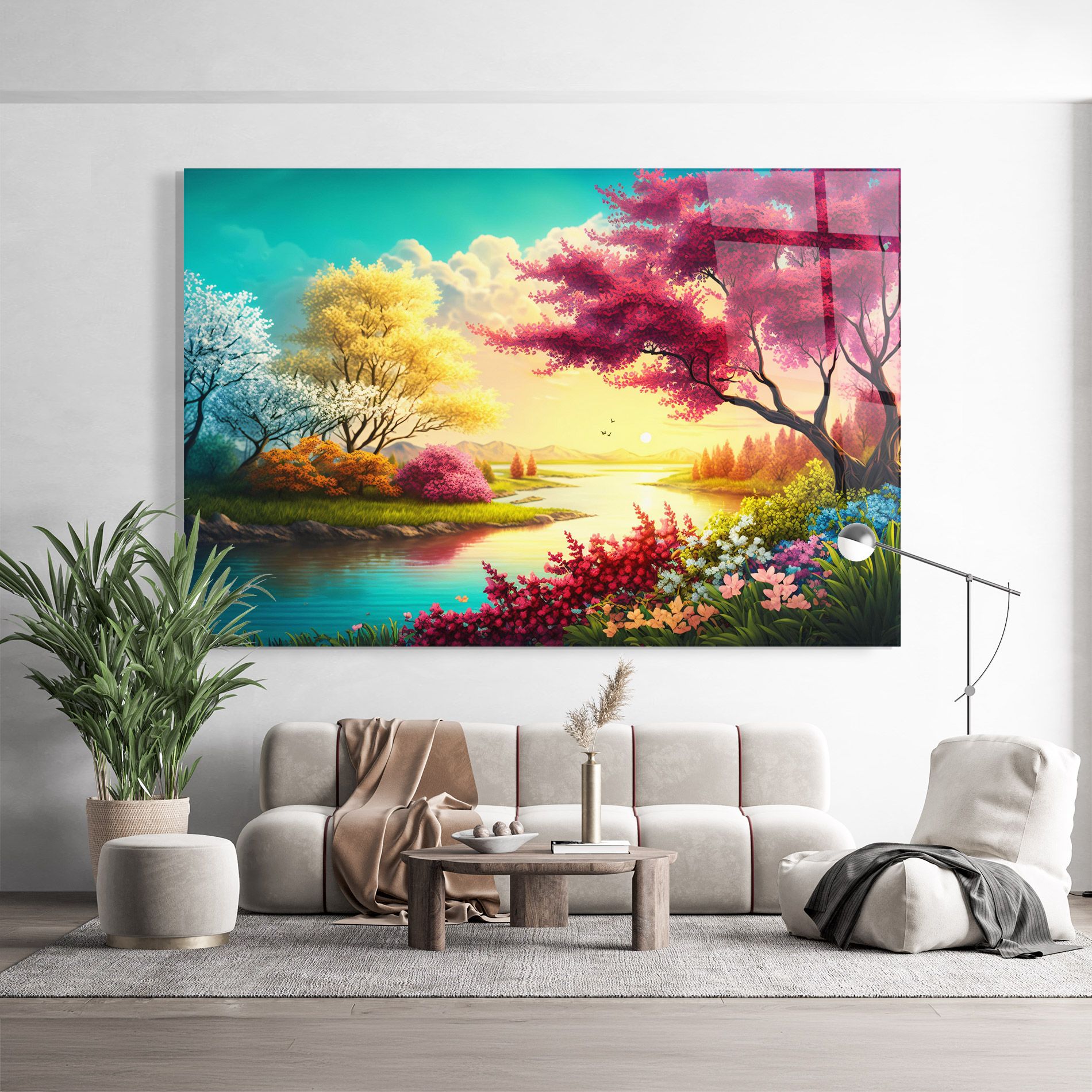 Pink Yellow Trees mockup 9