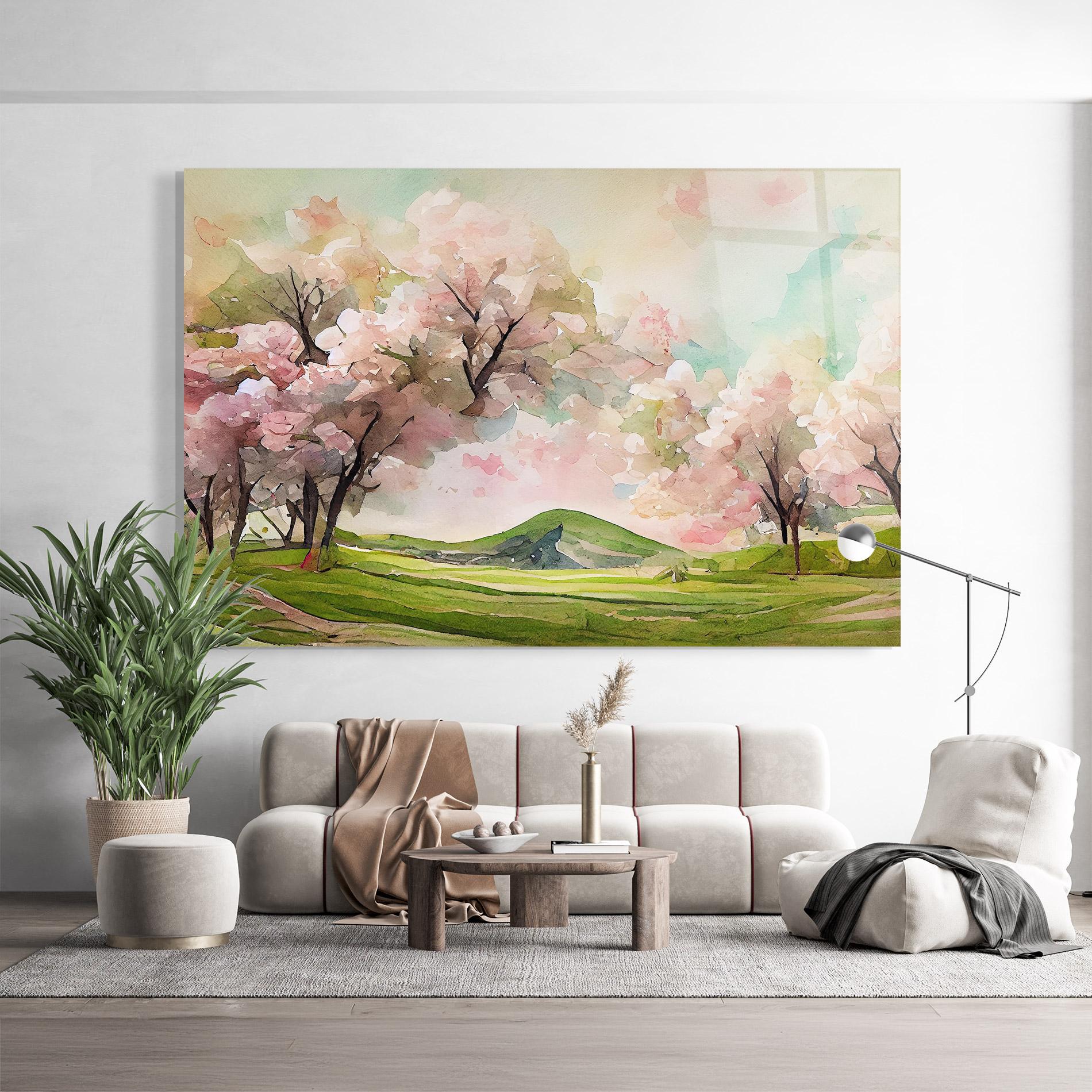 Üvegkép Spring Pink Trees mockup 9