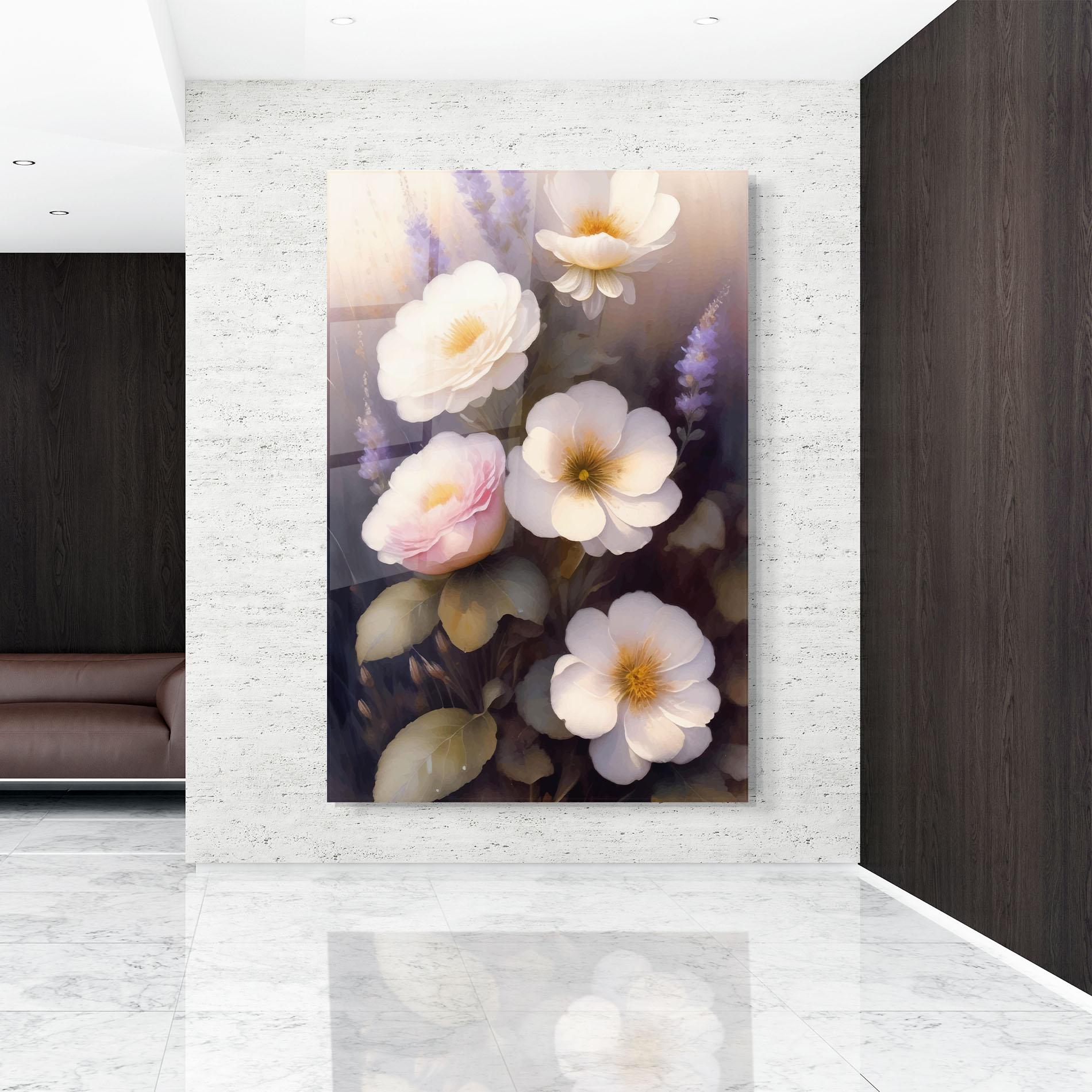 Üvegkép Cream Flower Spring mockup 9