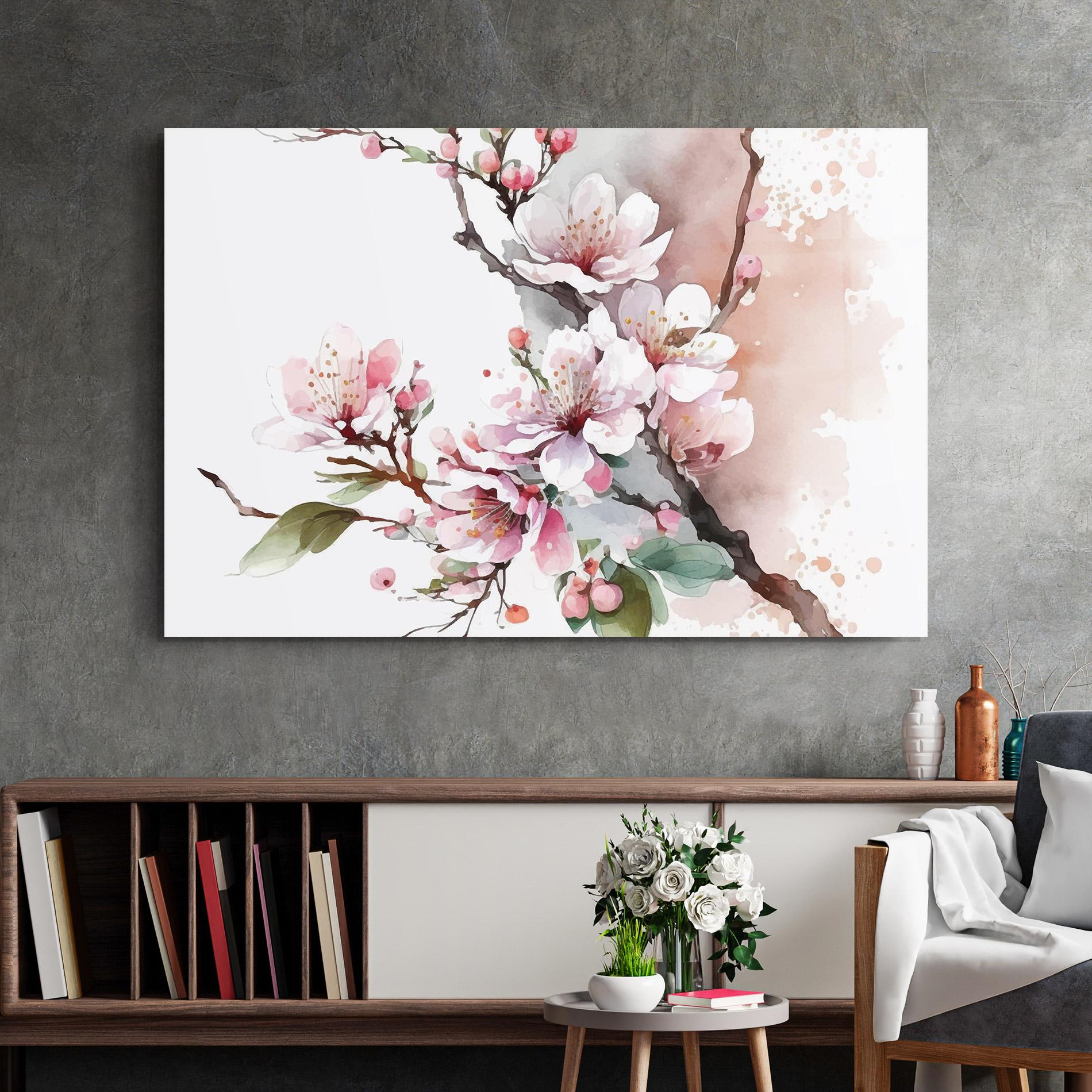 Üvegkép Cherry Spring Flower mockup 2