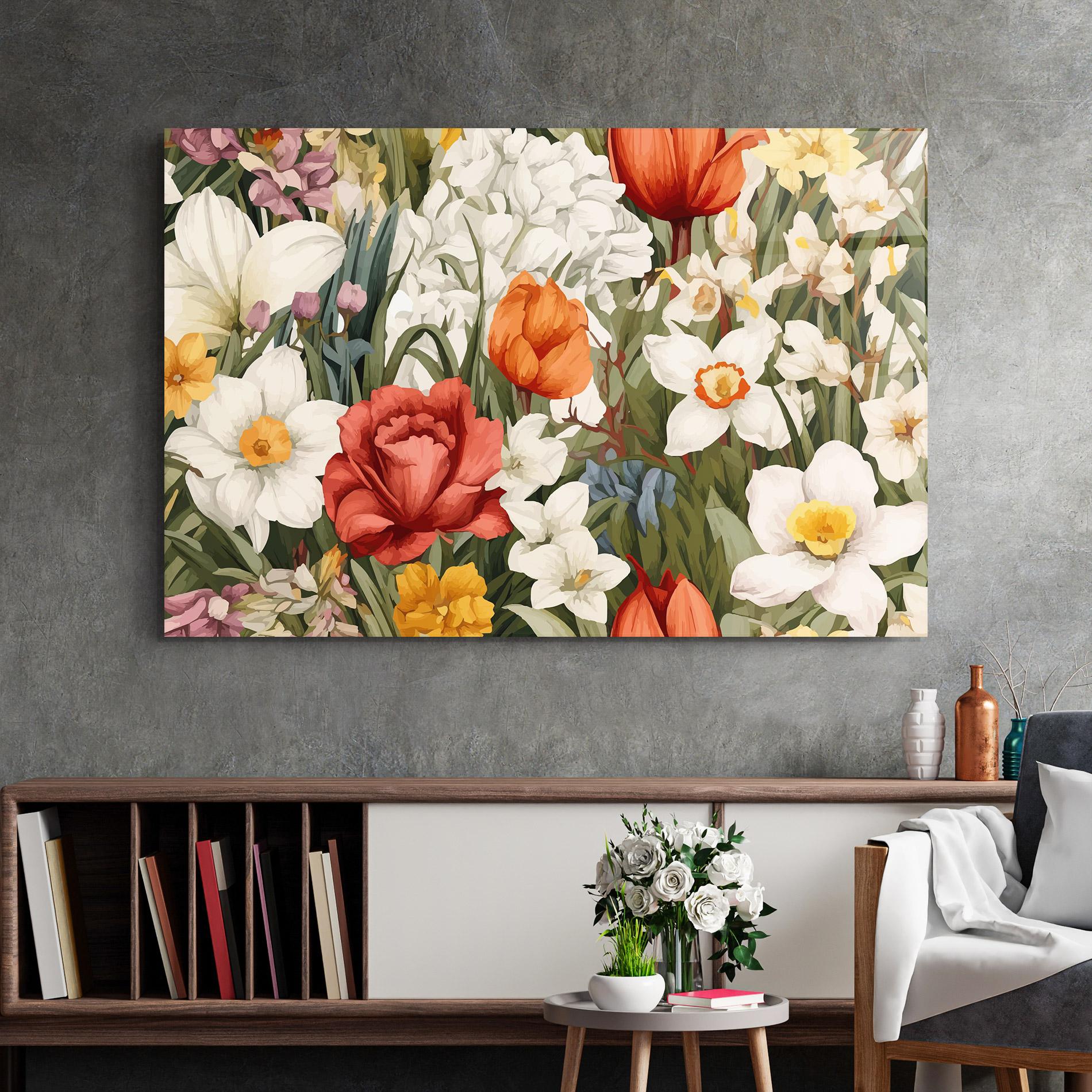 Üvegkép Orange Red Spring mockup 2