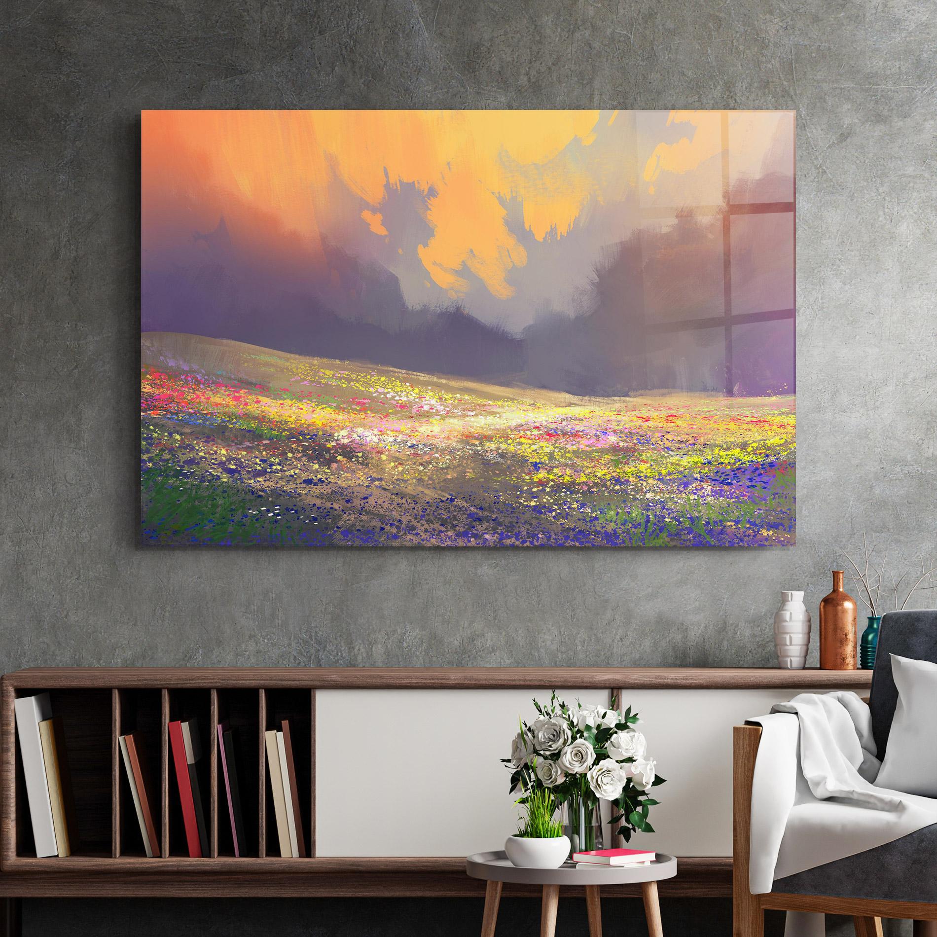 Üvegkép Pretty Spring Field mockup 2