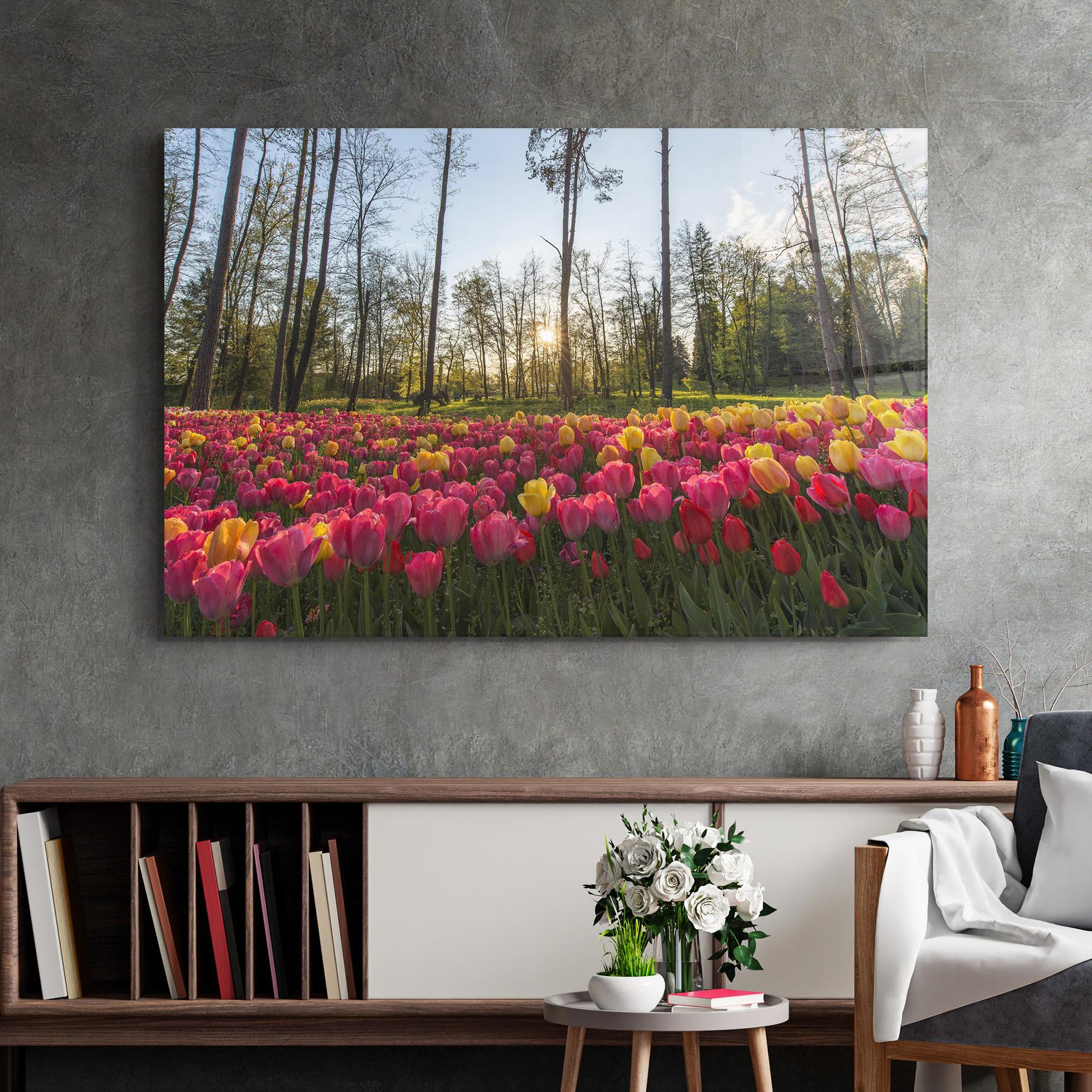 Üvegkép Pretty Spring Flowers mockup 2