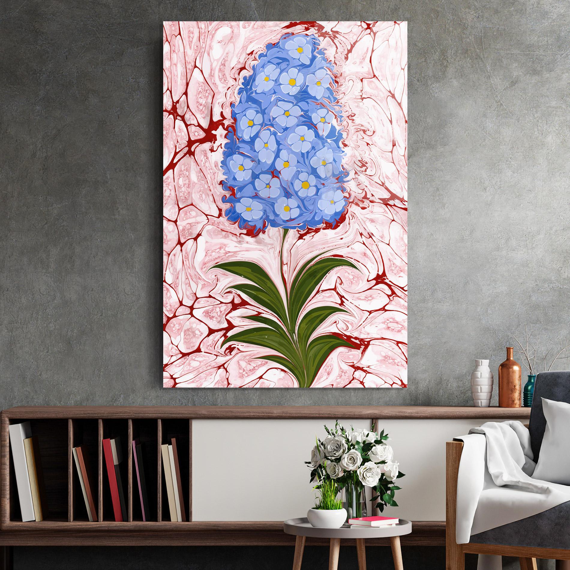 Üvegkép Blue Spring Flower mockup 2