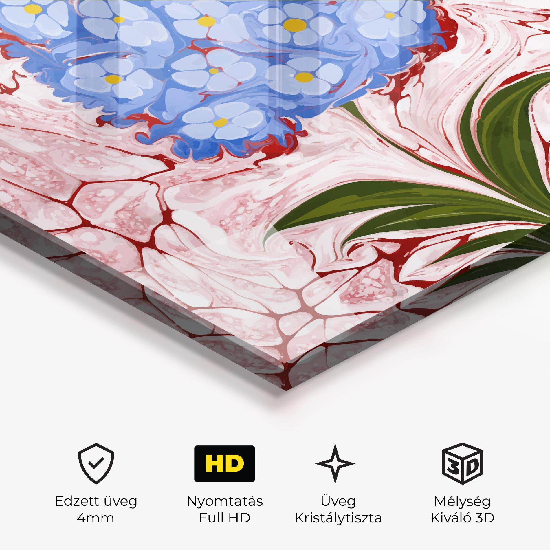 Üvegkép Blue Spring Flower mockup 3