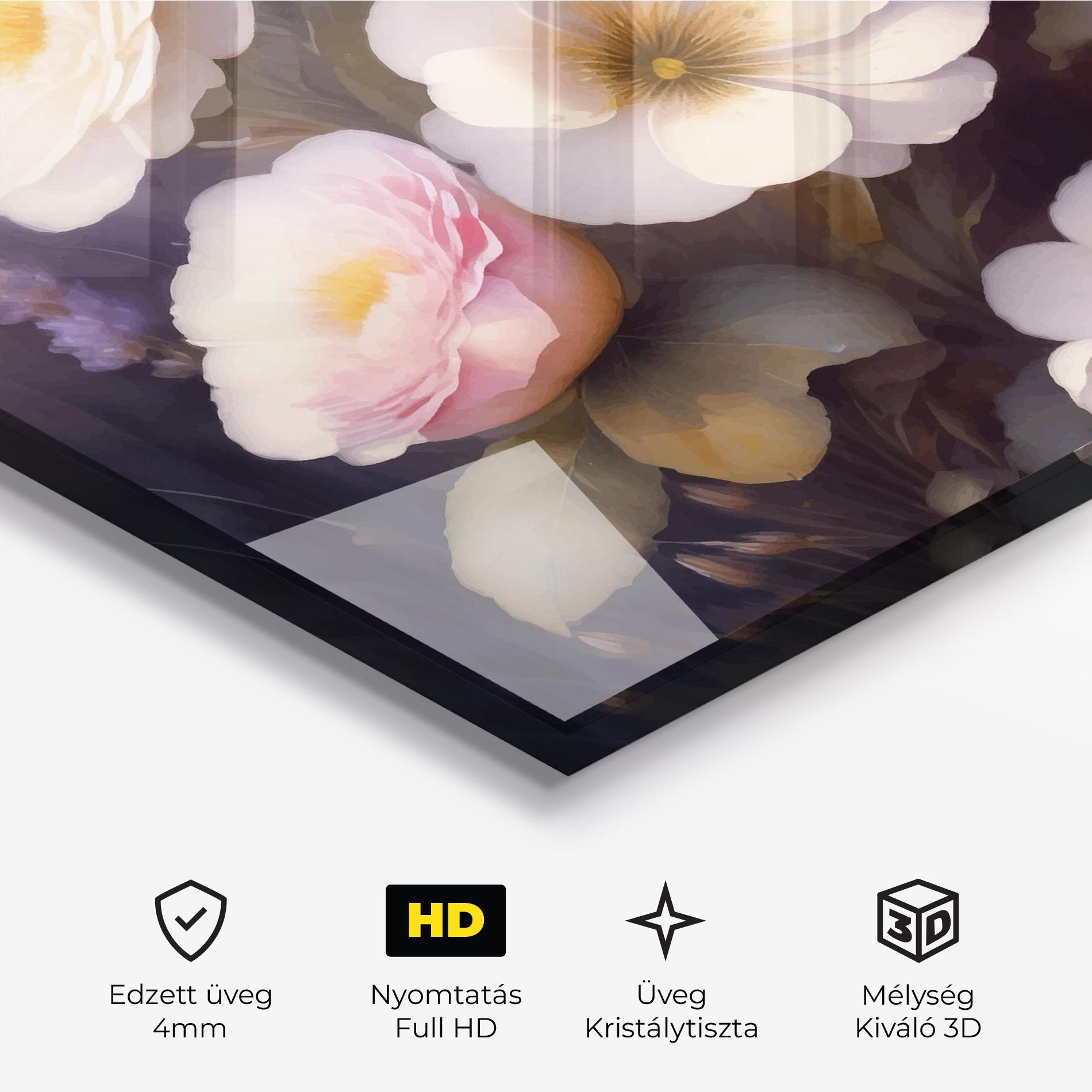 Üvegkép Cream Flower Spring mockup 3