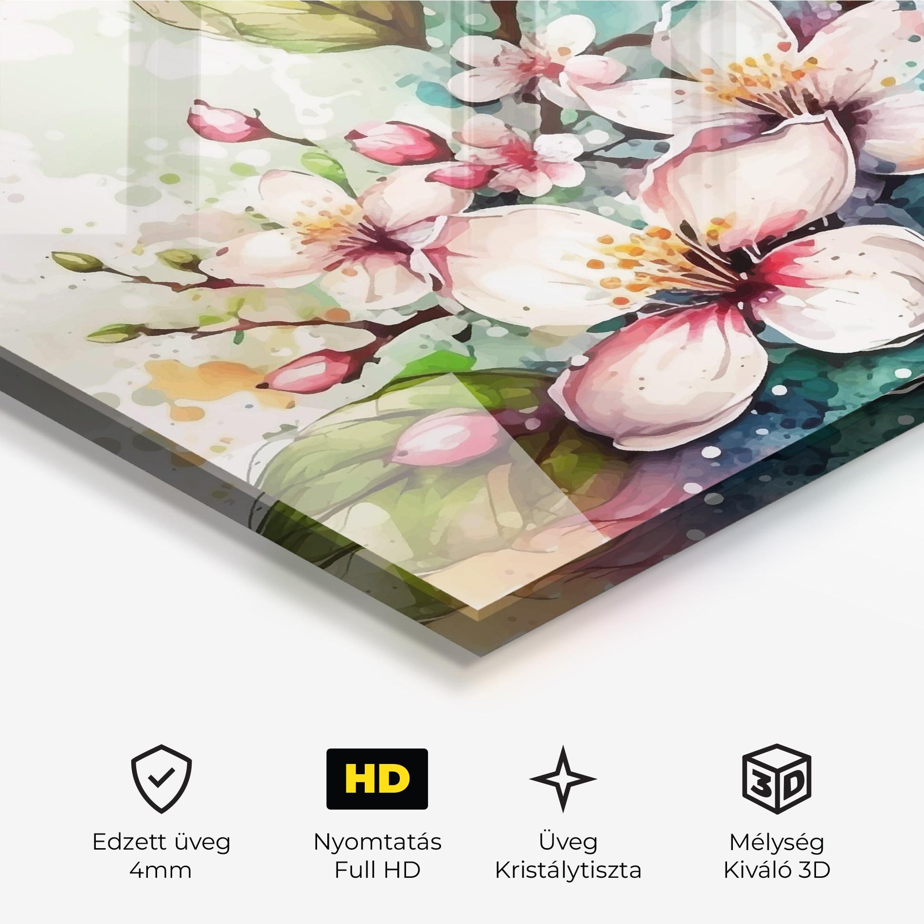 Üvegkép Cream Pink Spring mockup 3