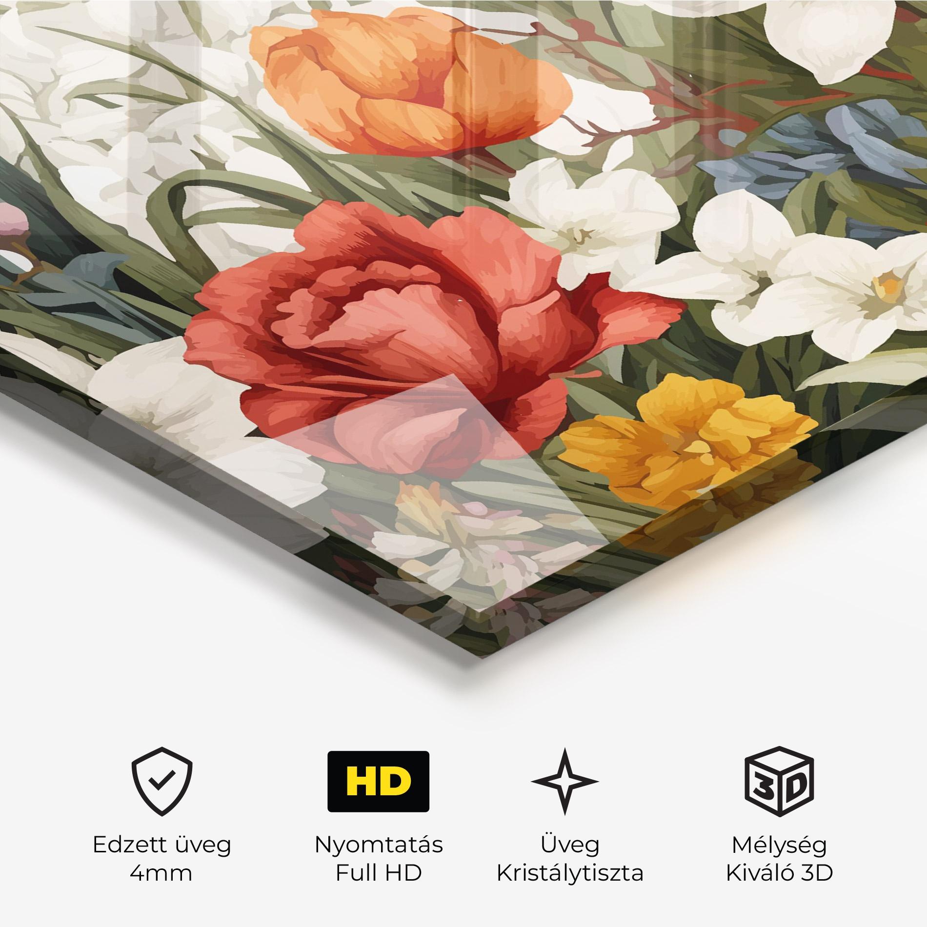 Üvegkép Orange Red Spring mockup 3