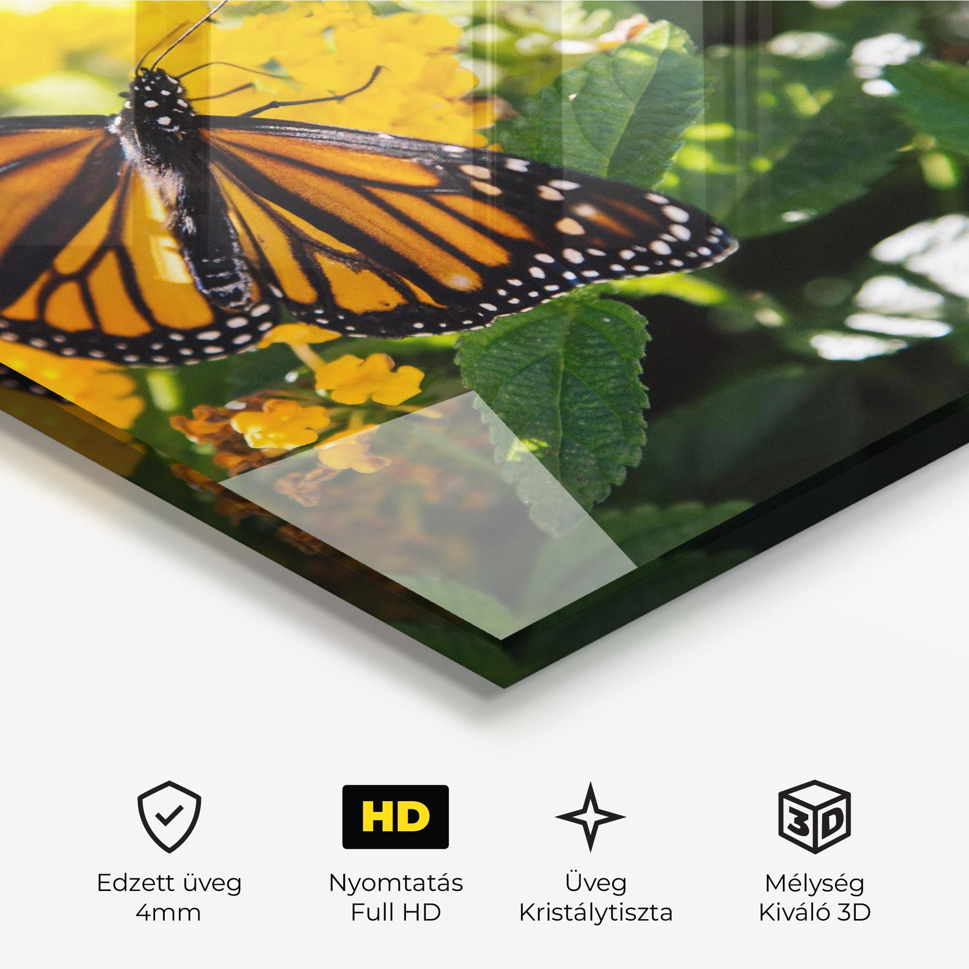 Üvegkép Orange Spring Butterfly mockup 3