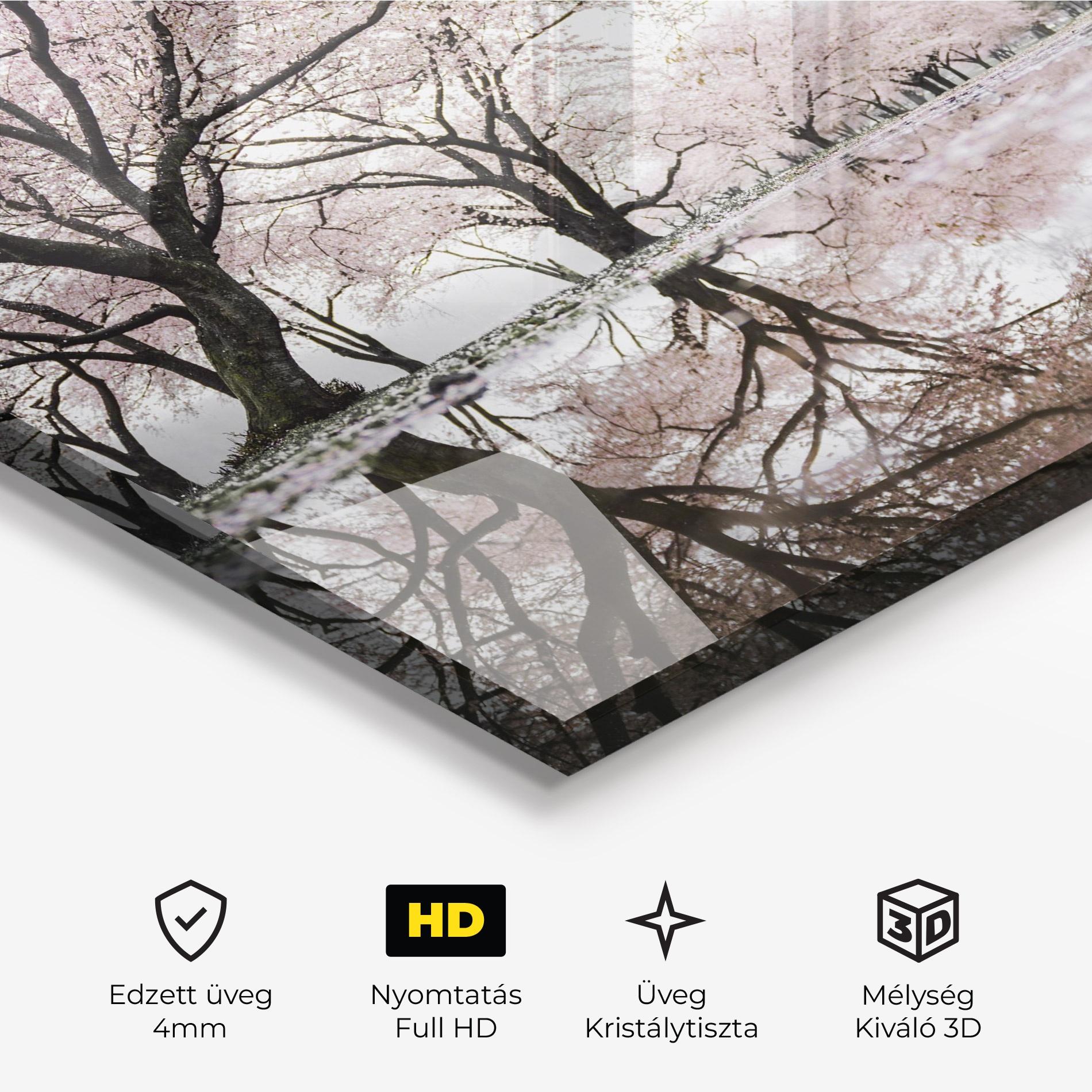 Üvegkép Pretty Pink Spring Tree mockup 3