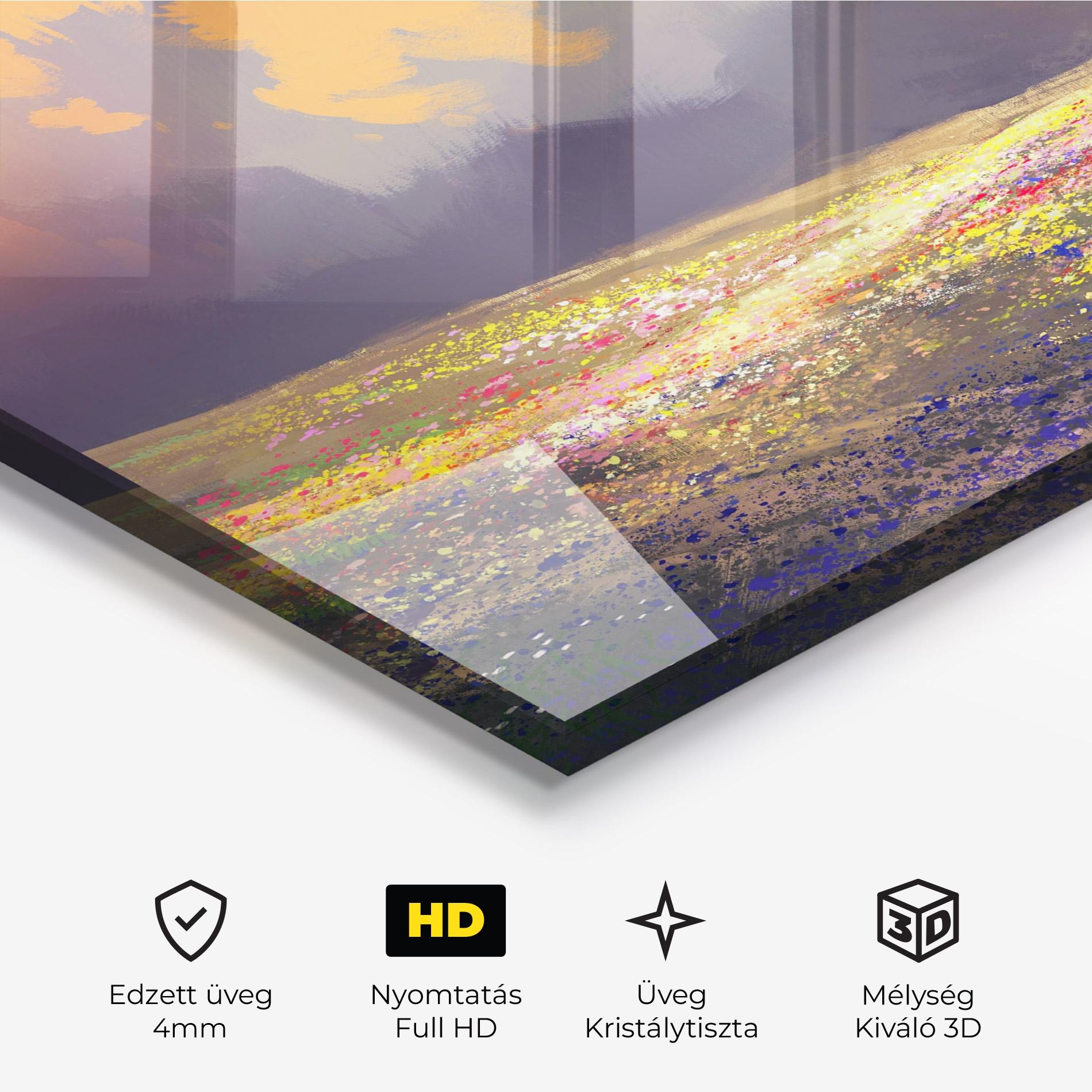 Üvegkép Pretty Spring Field mockup 3