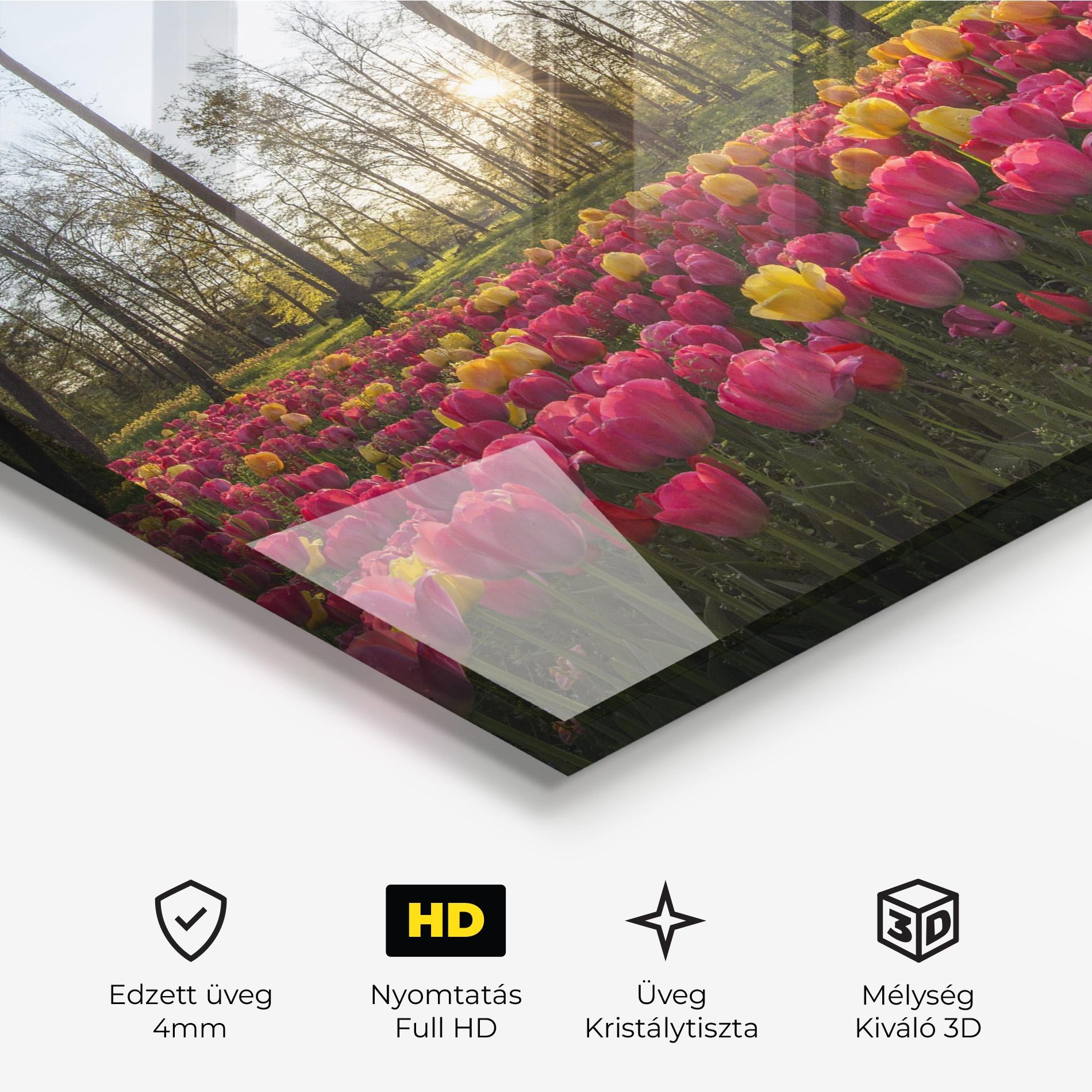 Üvegkép Pretty Spring Flowers mockup 3