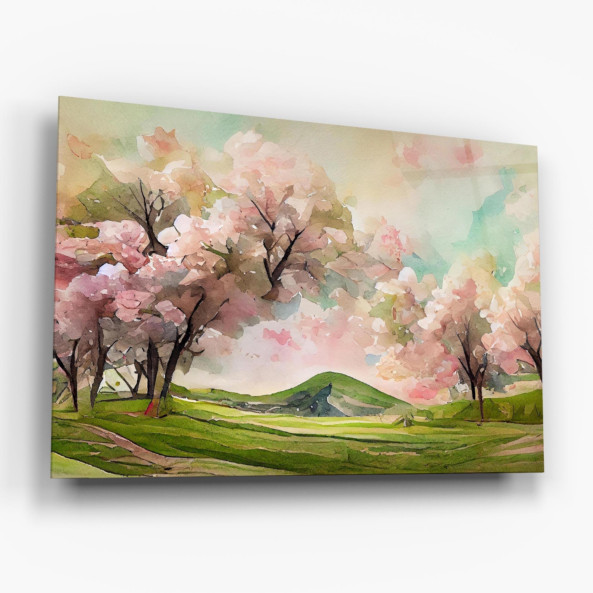 Üvegkép Spring Pink Trees mockup 6