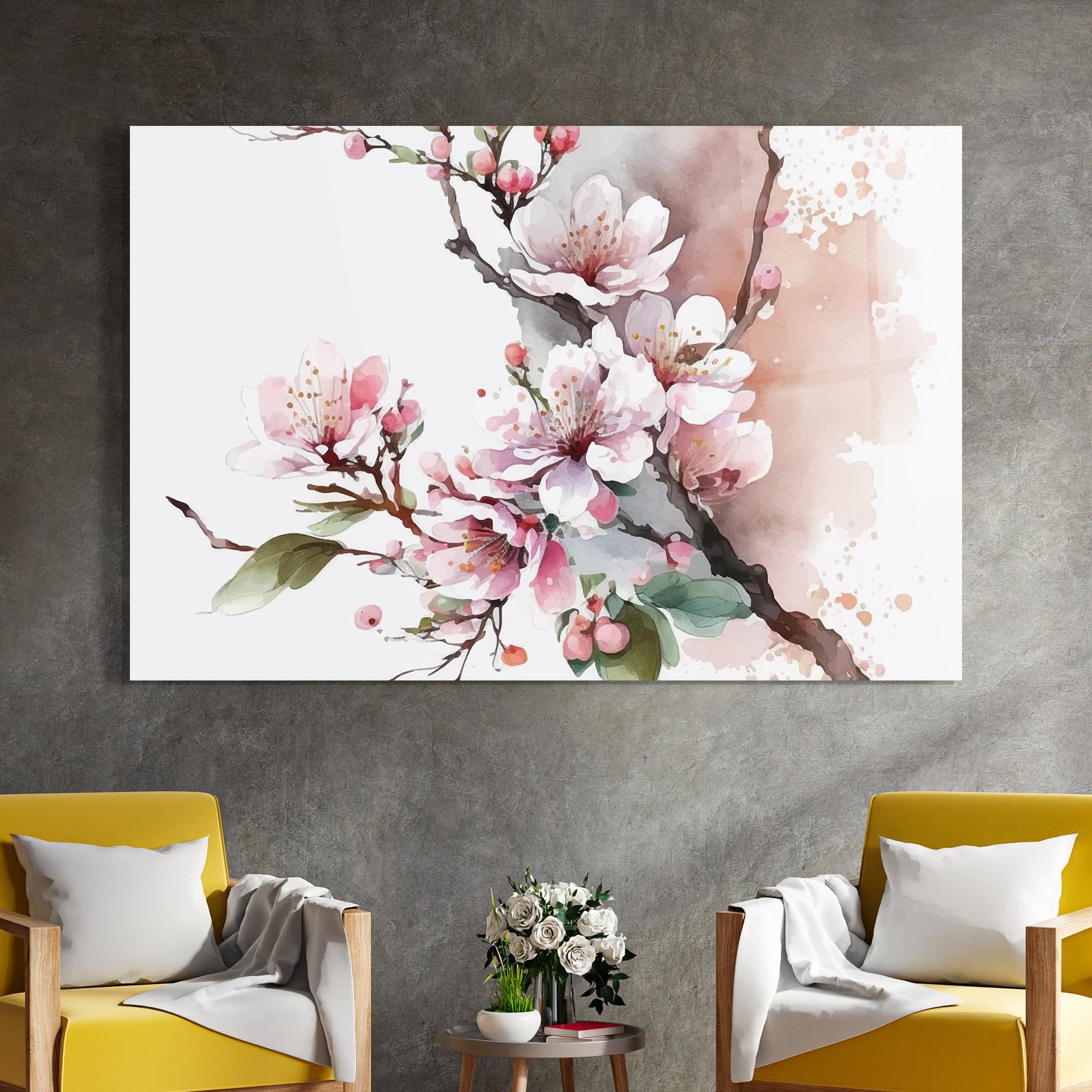 Üvegkép Cherry Spring Flower mockup 4