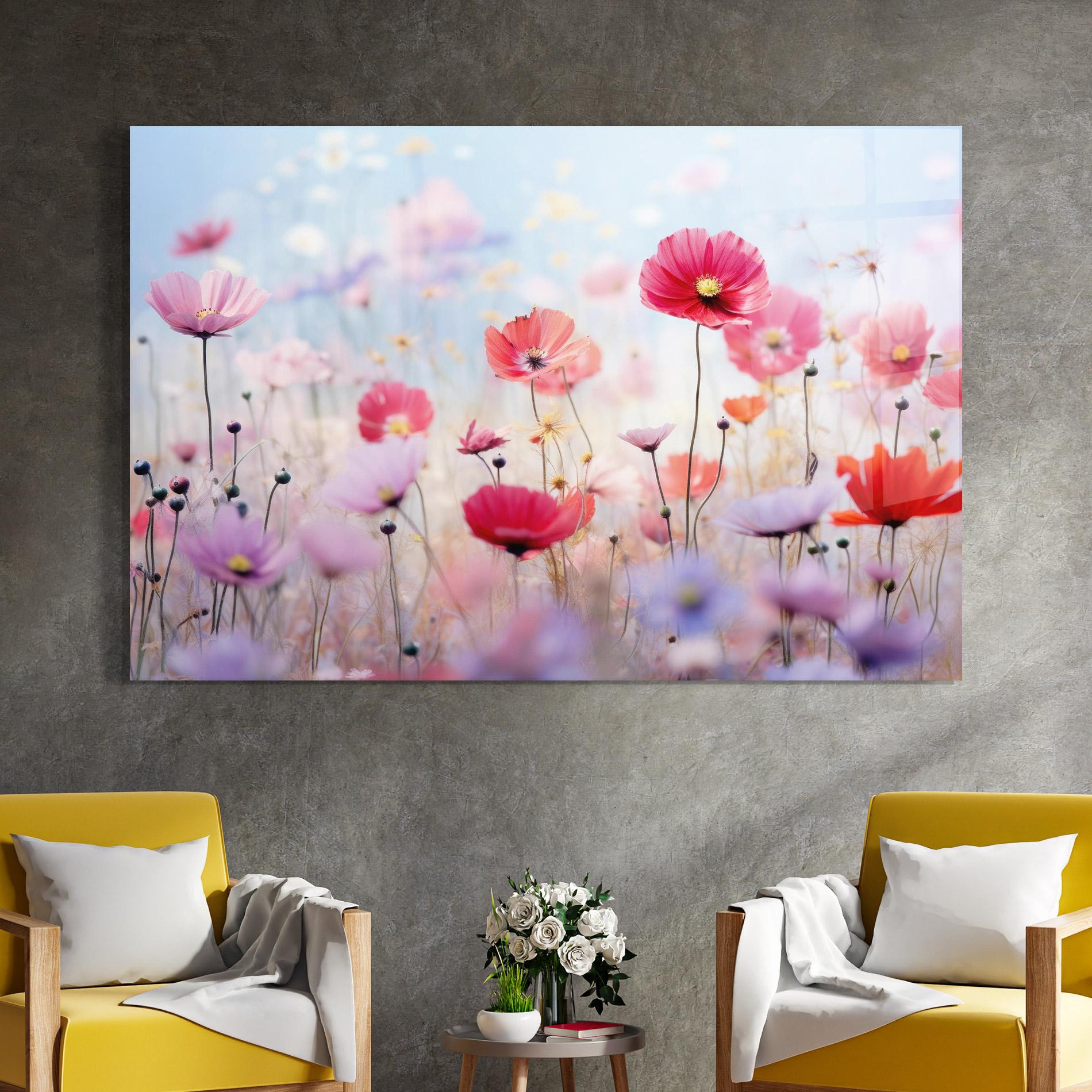 Üvegkép Dreamy Sprig Pink Flower mockup 4