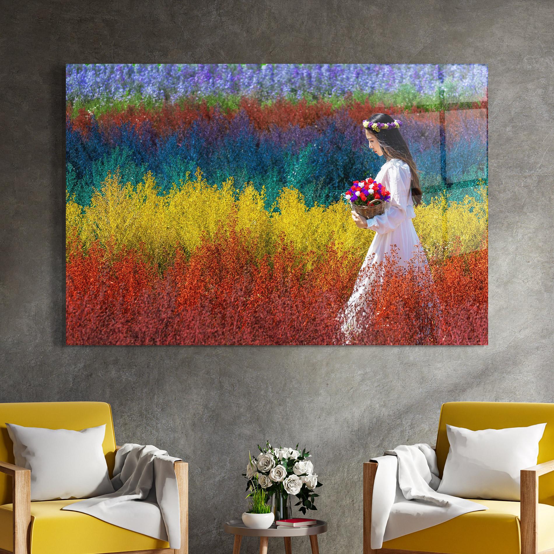 Üvegkép Holding Spring Flowers mockup 4