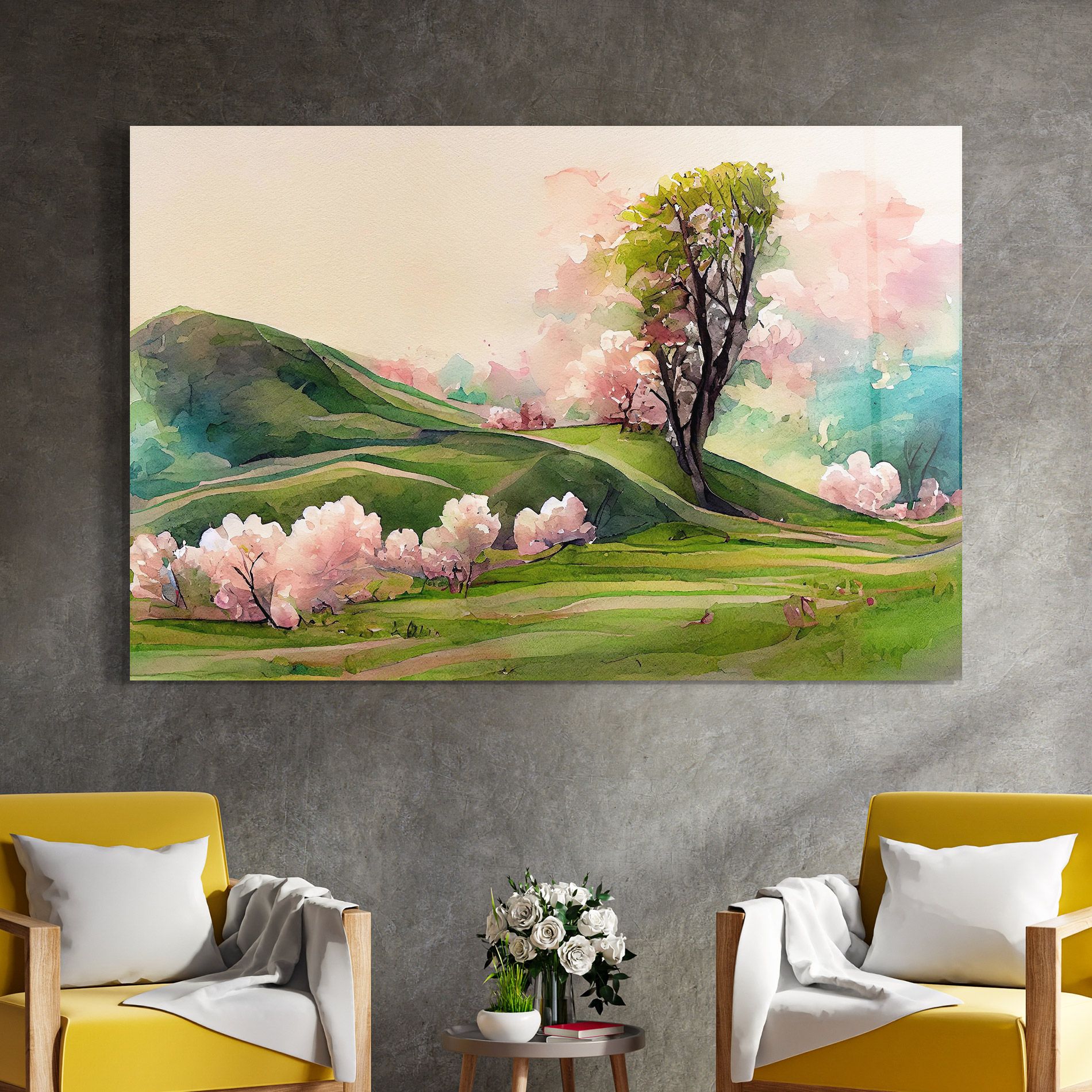 Pink Spring Trees mockup 4