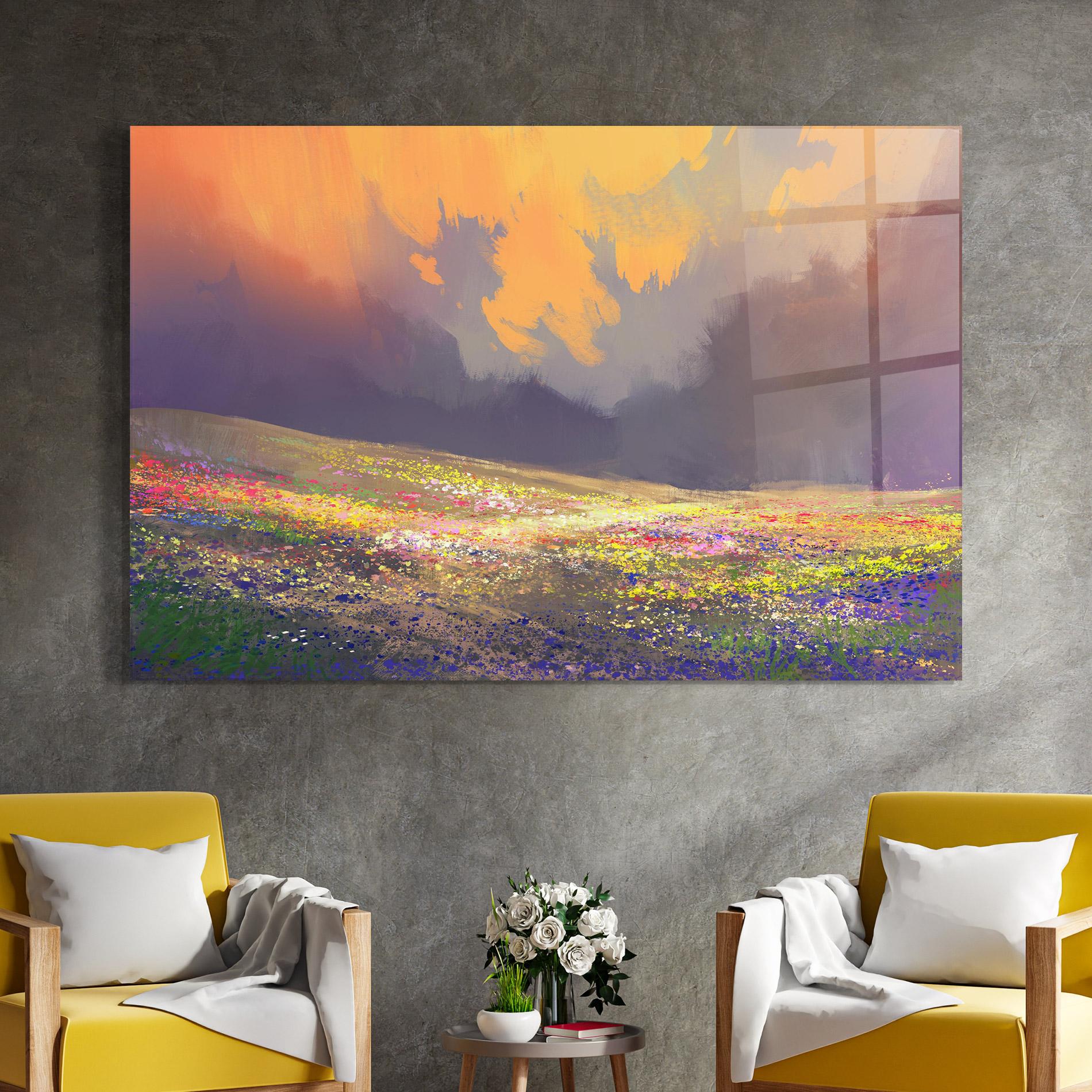 Üvegkép Pretty Spring Field mockup 4