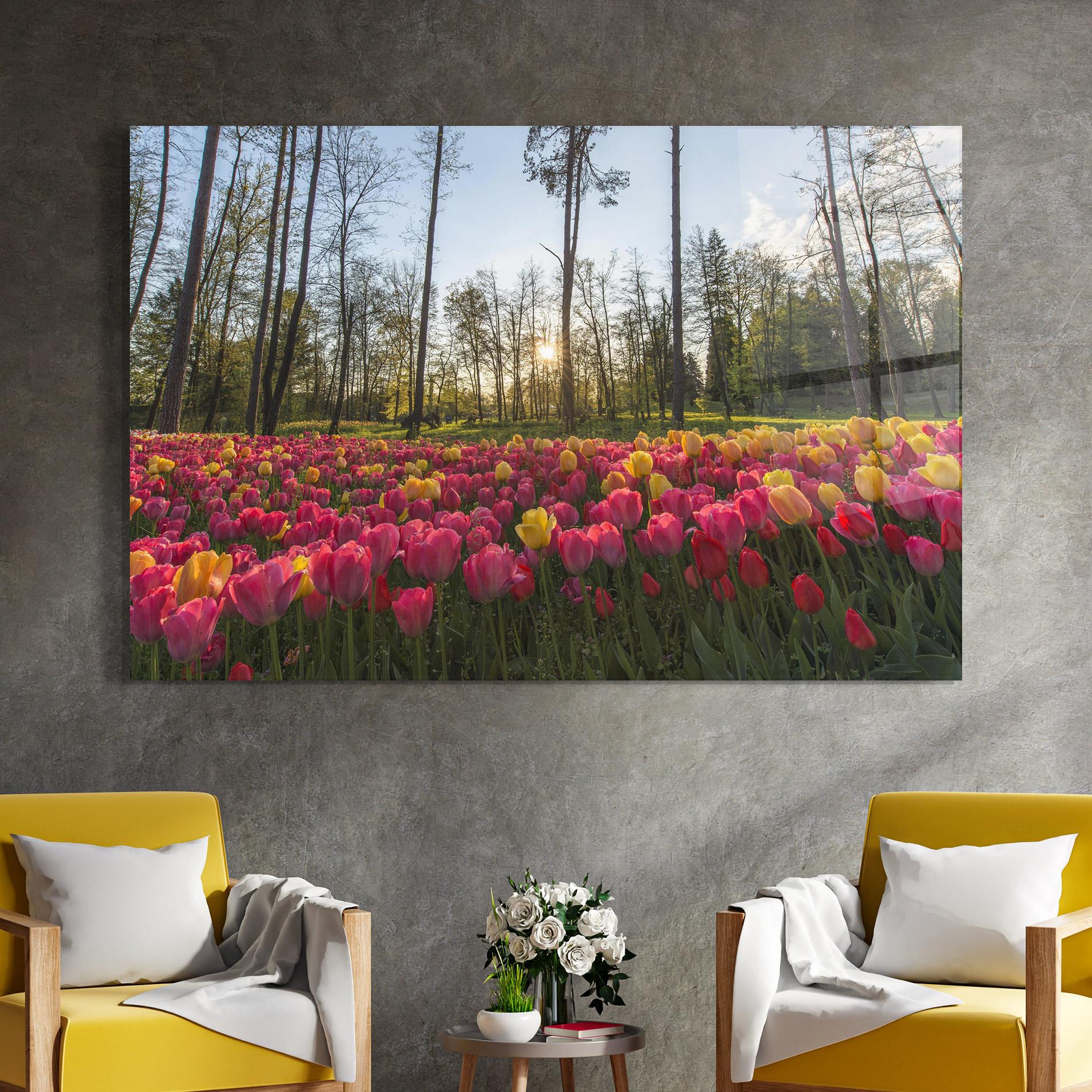 Üvegkép Pretty Spring Flowers mockup 4