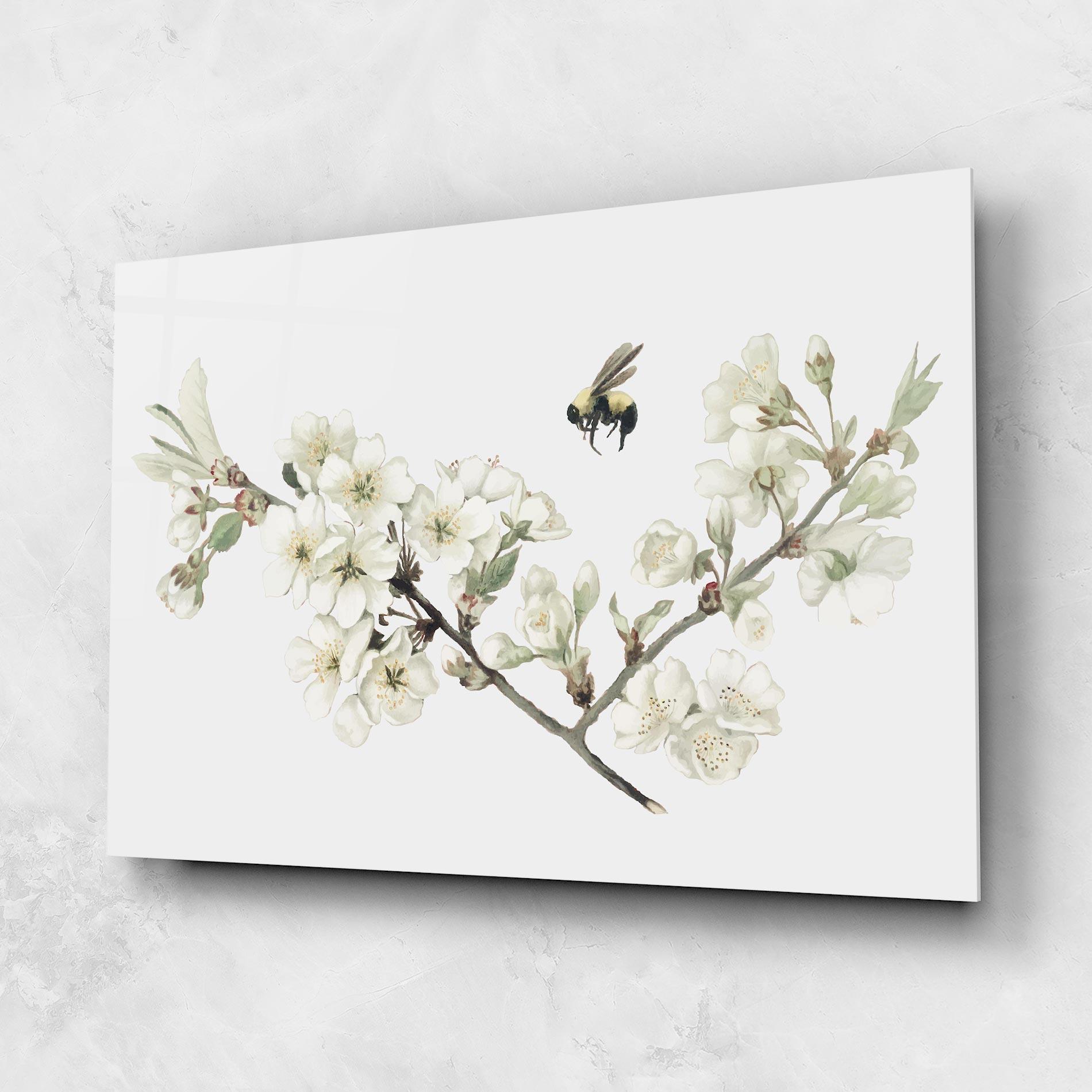 Üvegkép Bee Spring Flower mockup 1