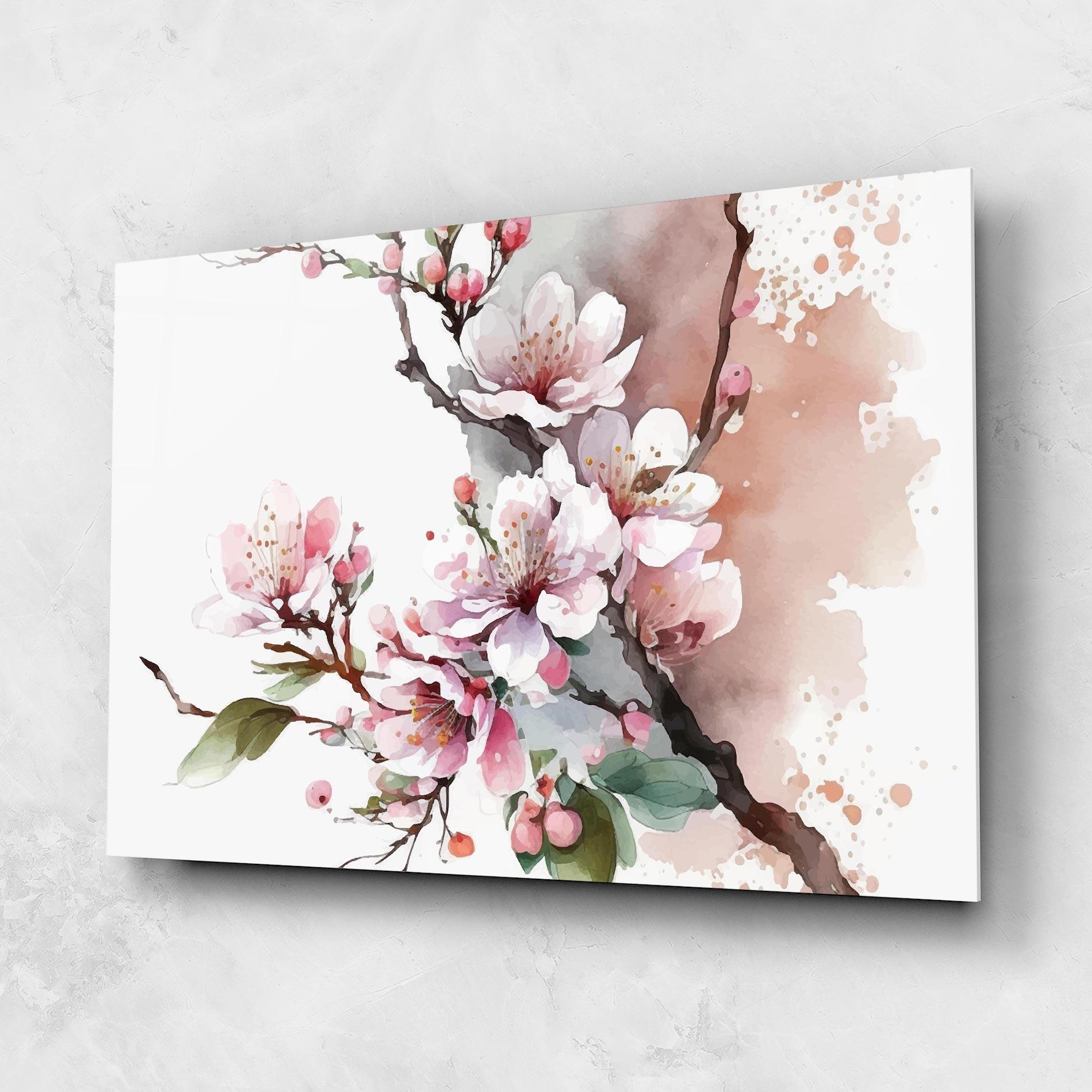 Üvegkép Cherry Spring Flower mockup 1