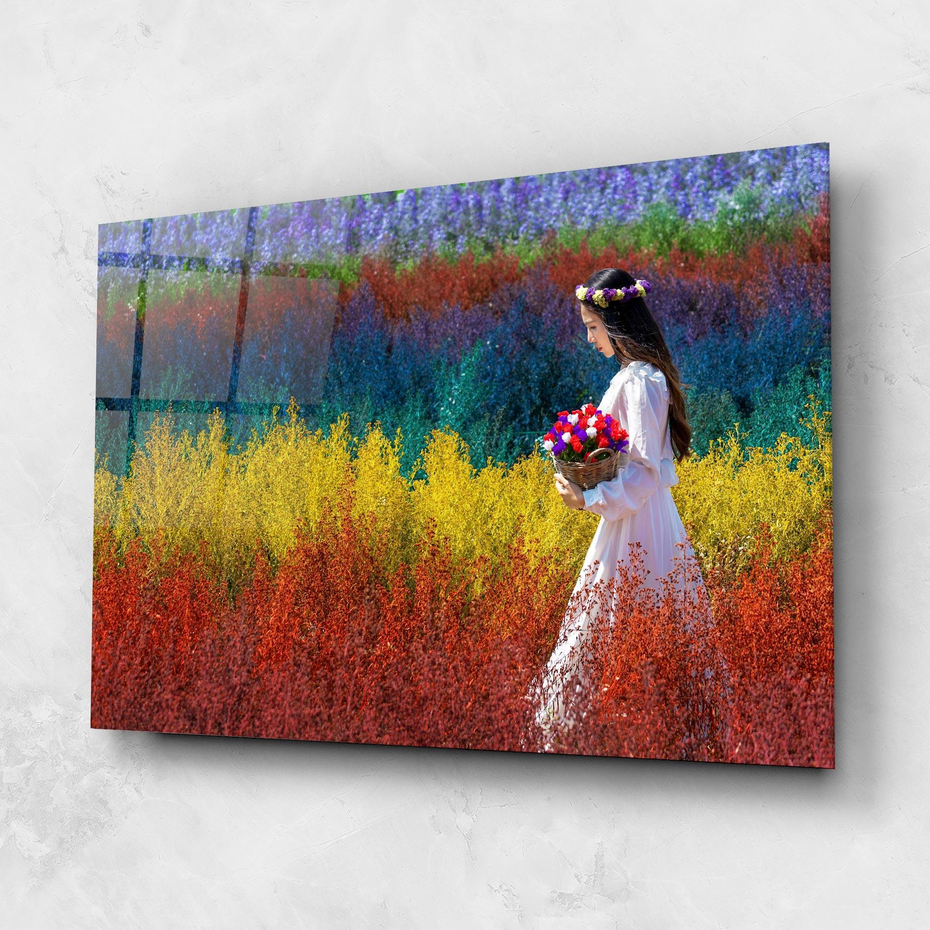 Üvegkép Holding Spring Flowers mockup 1