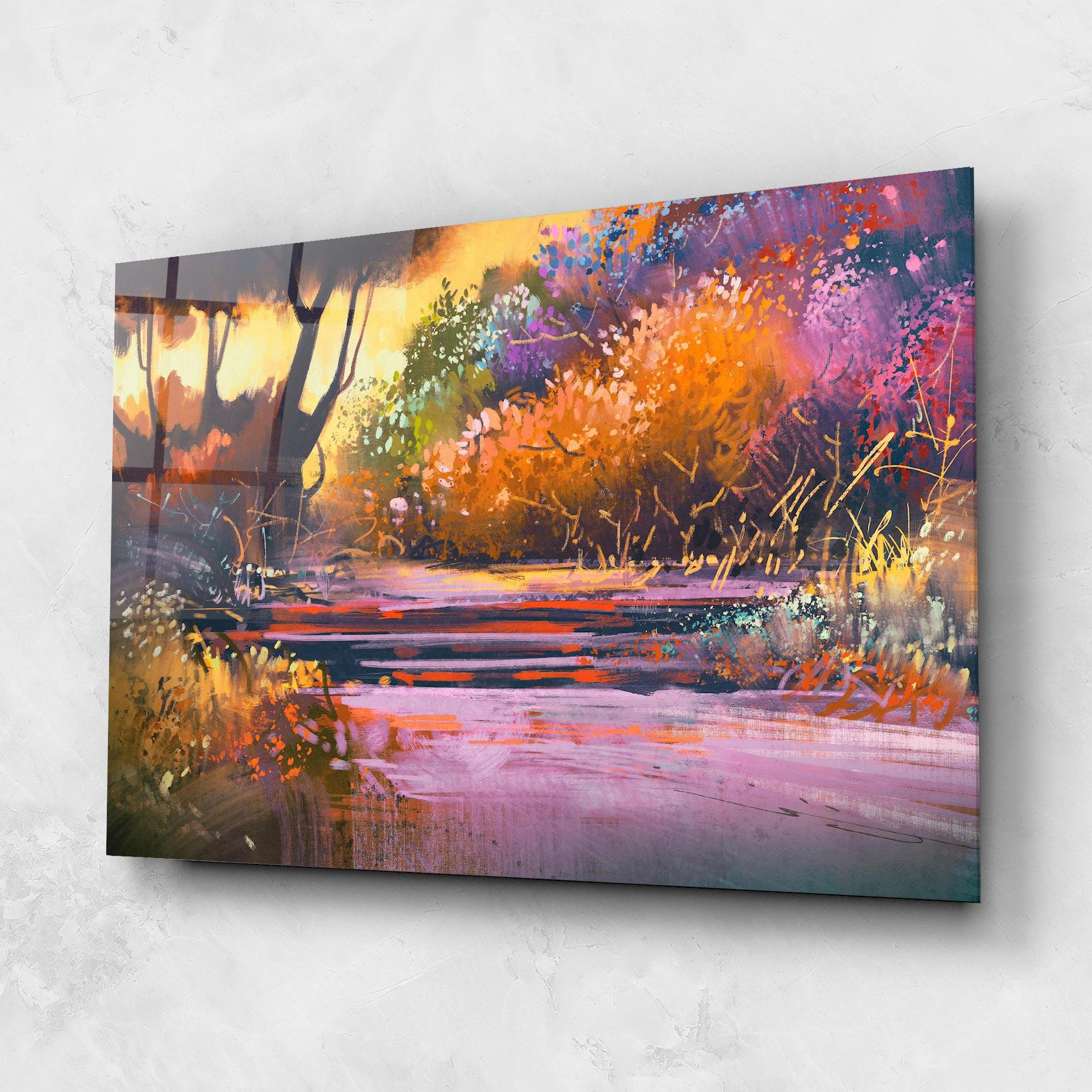 Üvegkép Landscape Colorful Trees mockup 1