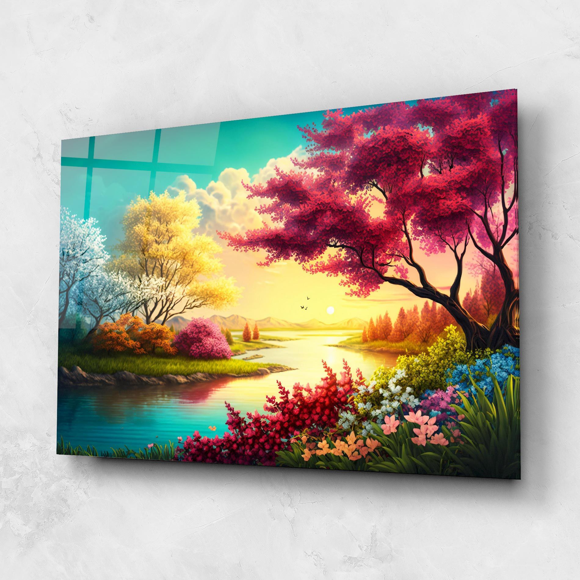 Pink Yellow Trees mockup 1
