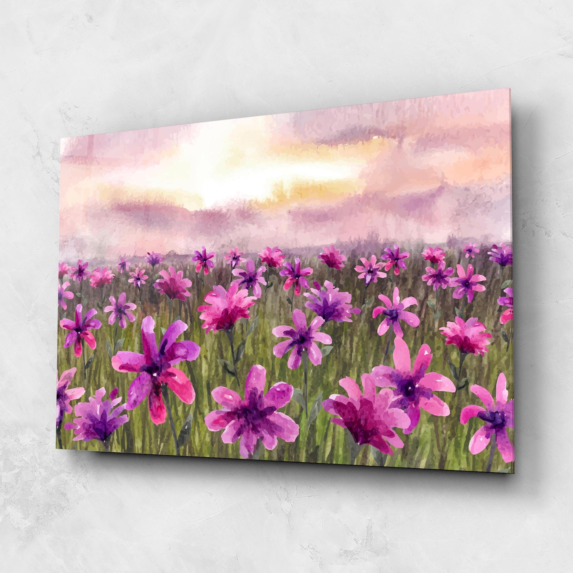 Üvegkép Purple Flower Spring mockup 1