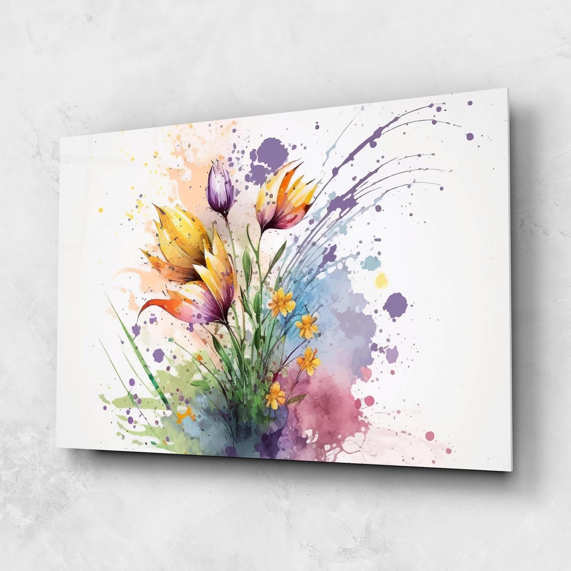 Üvegkép Purple Yellow Spring mockup 1