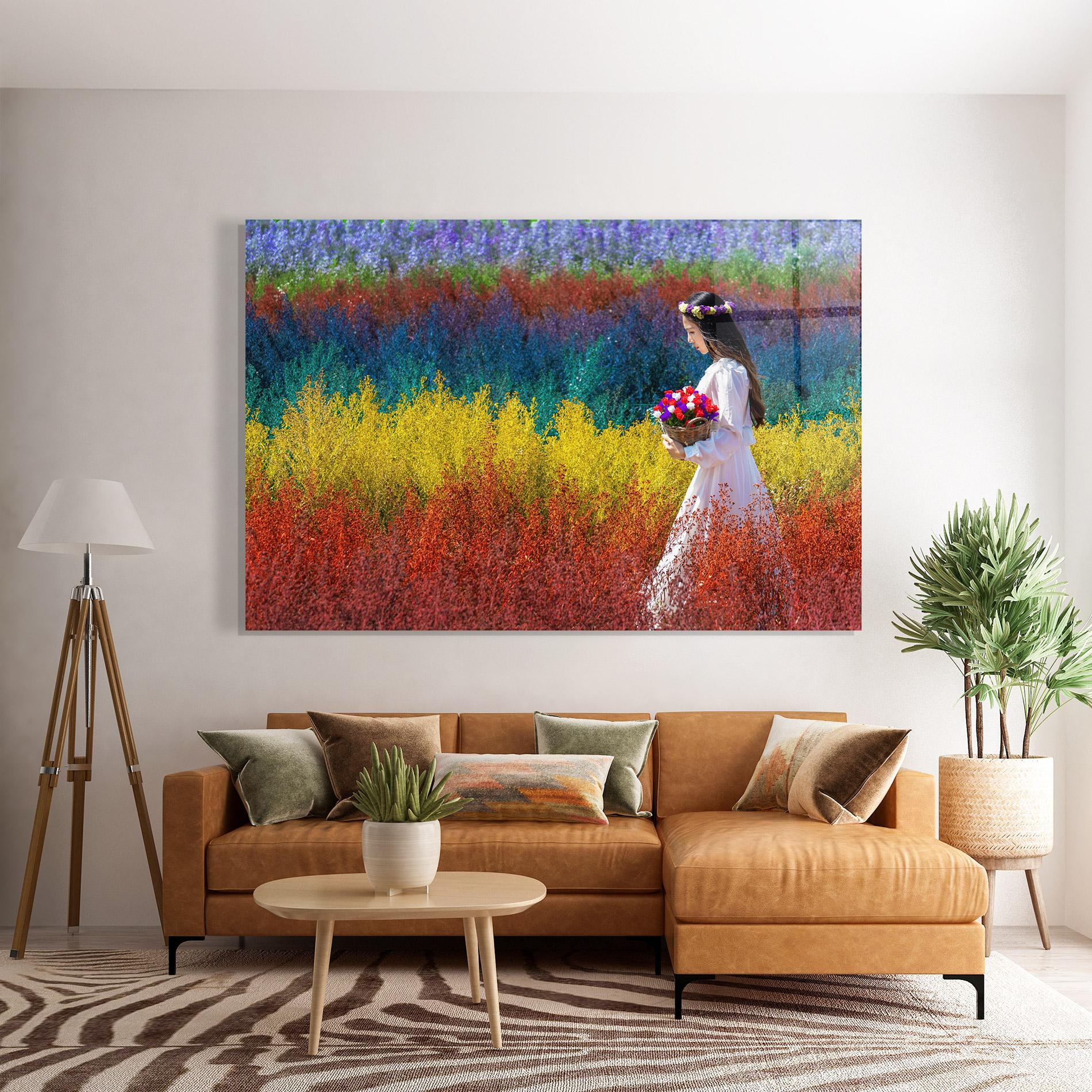 Üvegkép Holding Spring Flowers mockup 7