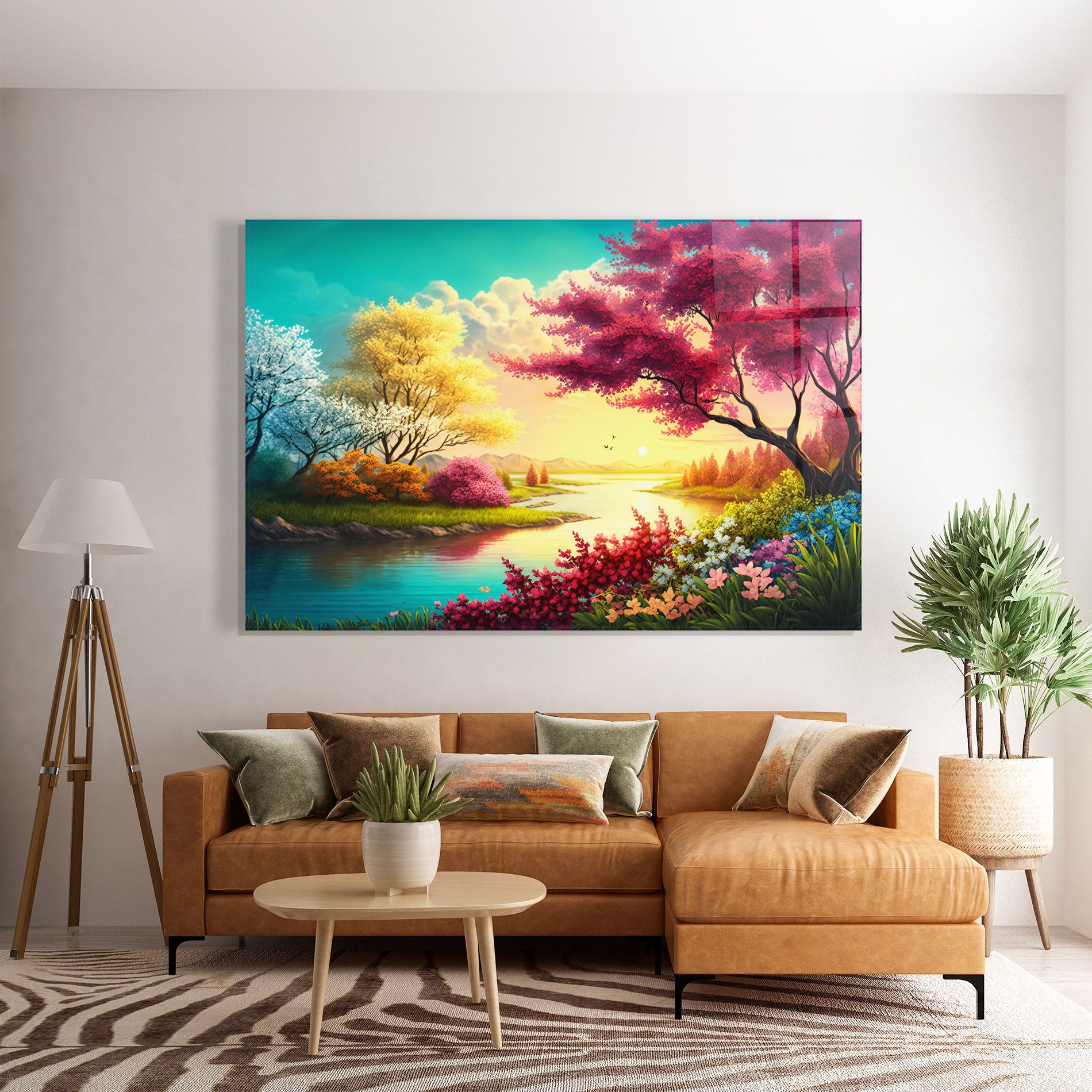 Pink Yellow Trees mockup 7