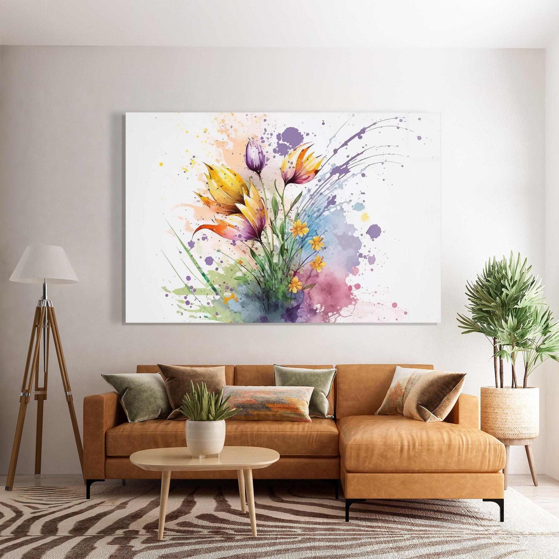 Üvegkép Purple Yellow Spring mockup 7