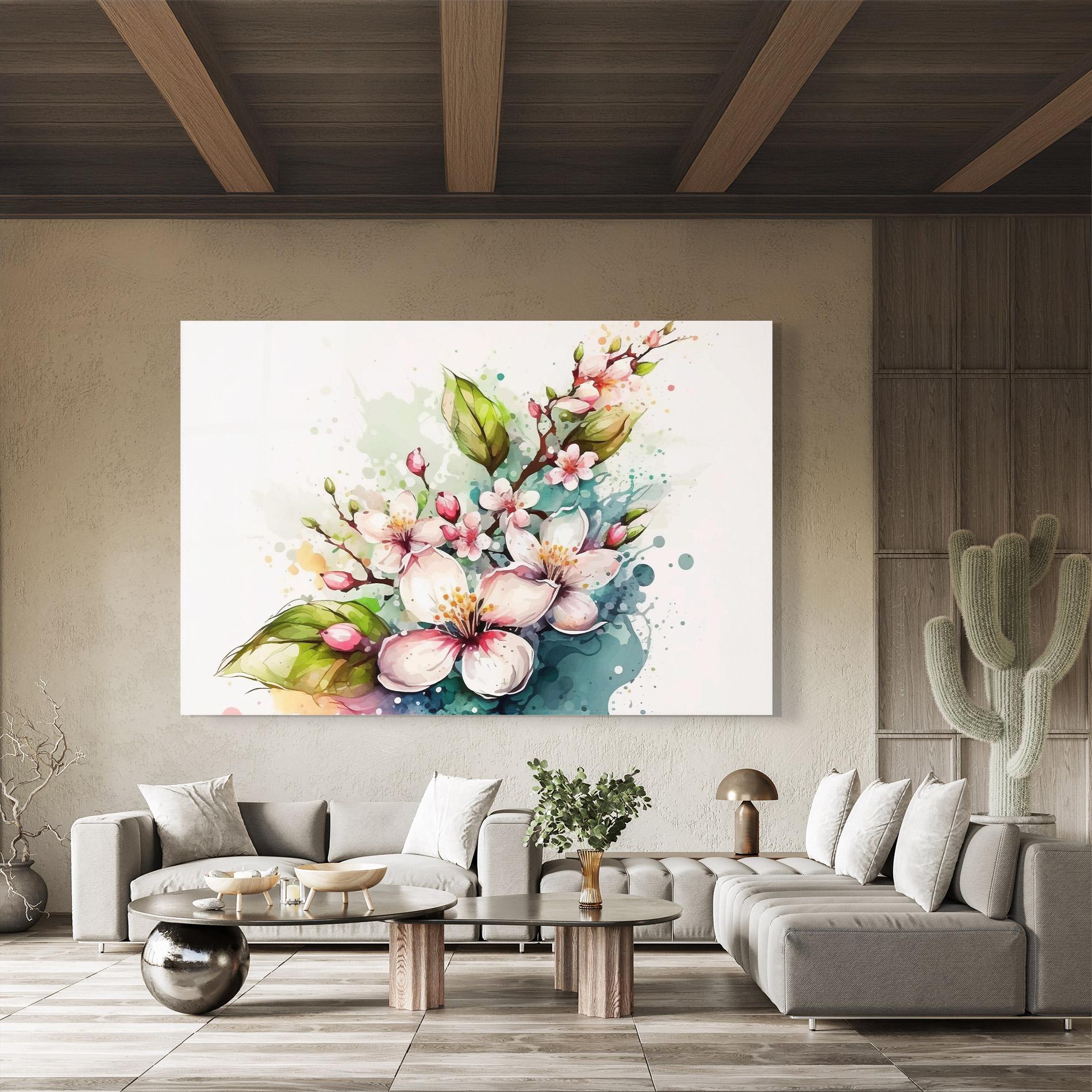 Üvegkép Cream Pink Spring mockup 8