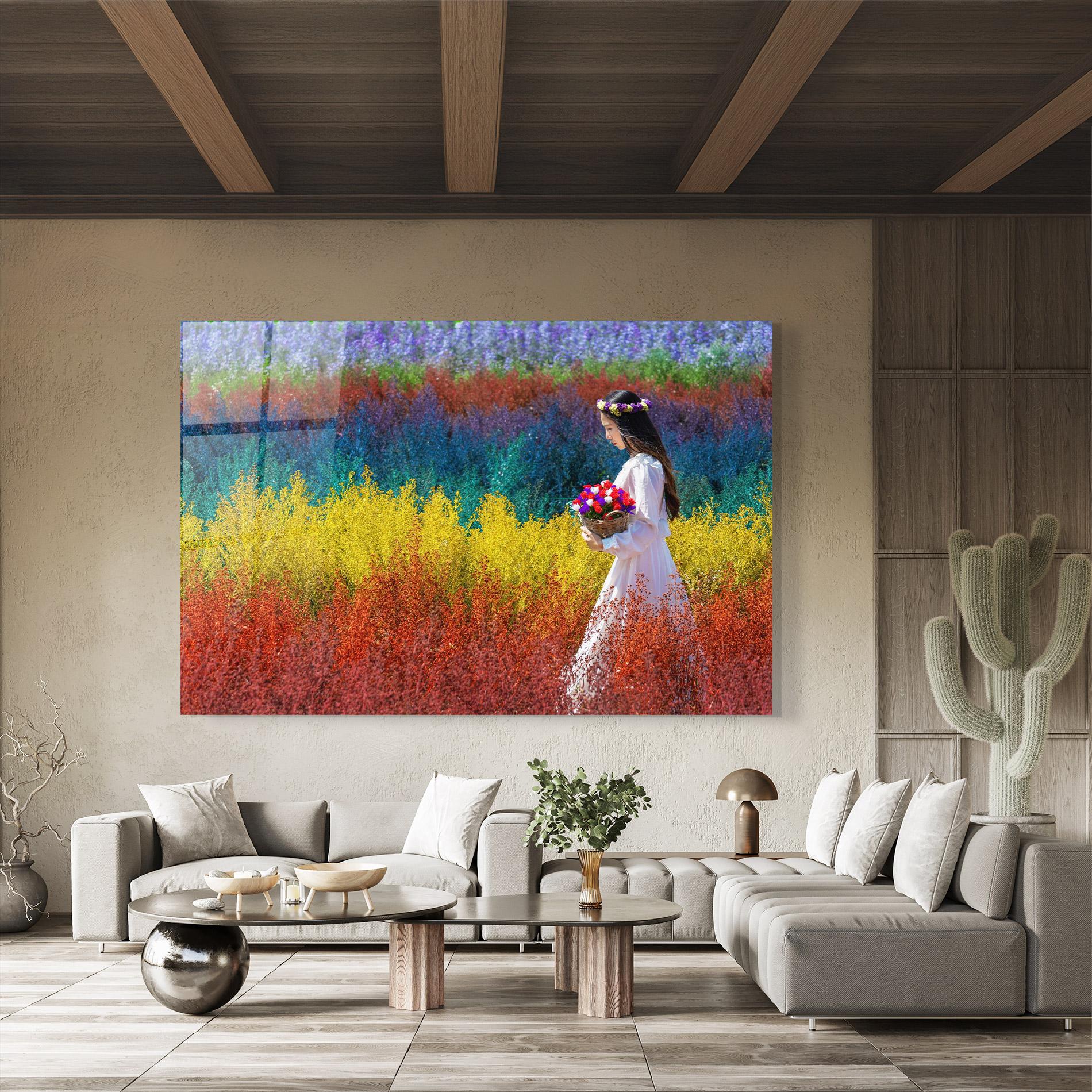 Üvegkép Holding Spring Flowers mockup 8