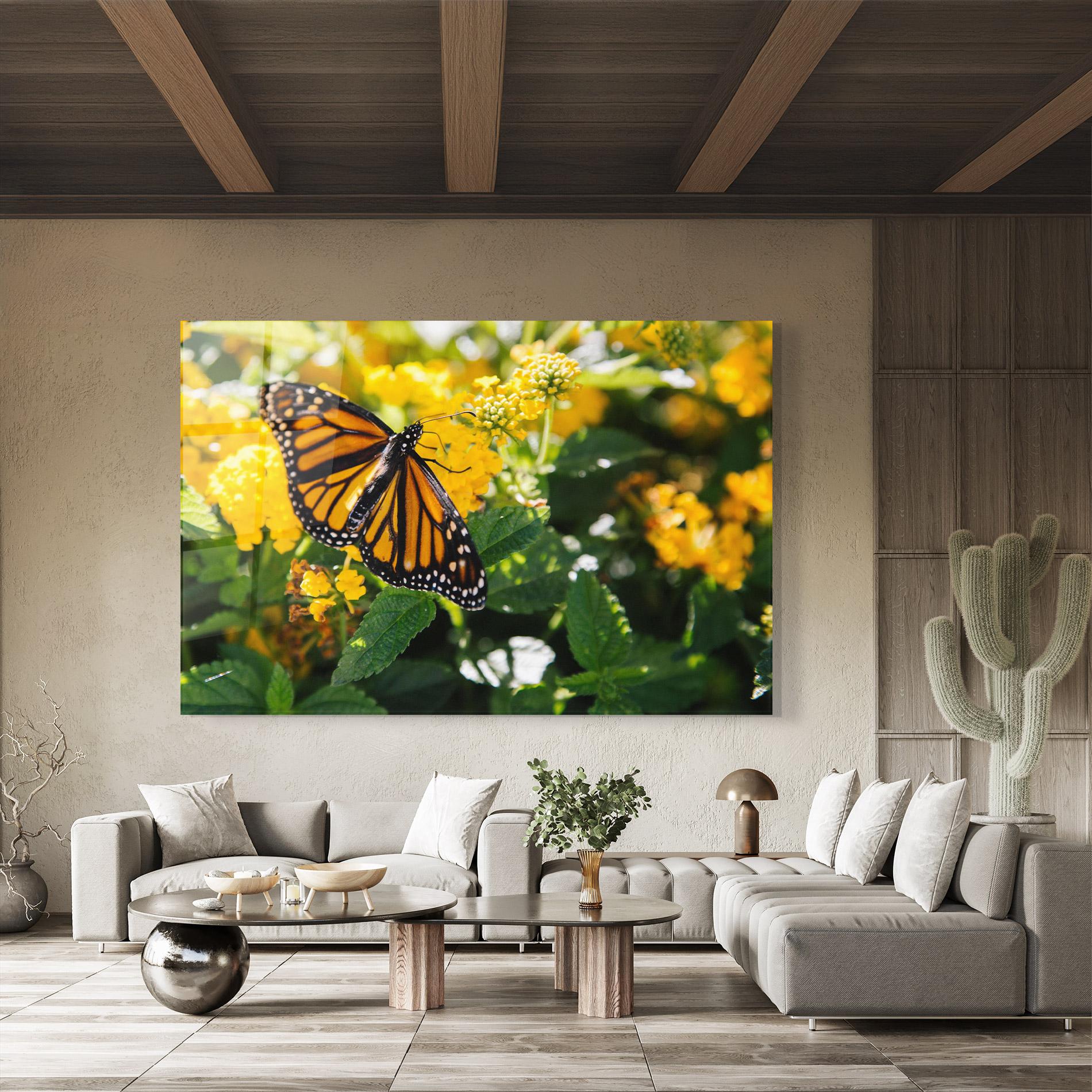 Üvegkép Orange Spring Butterfly mockup 8