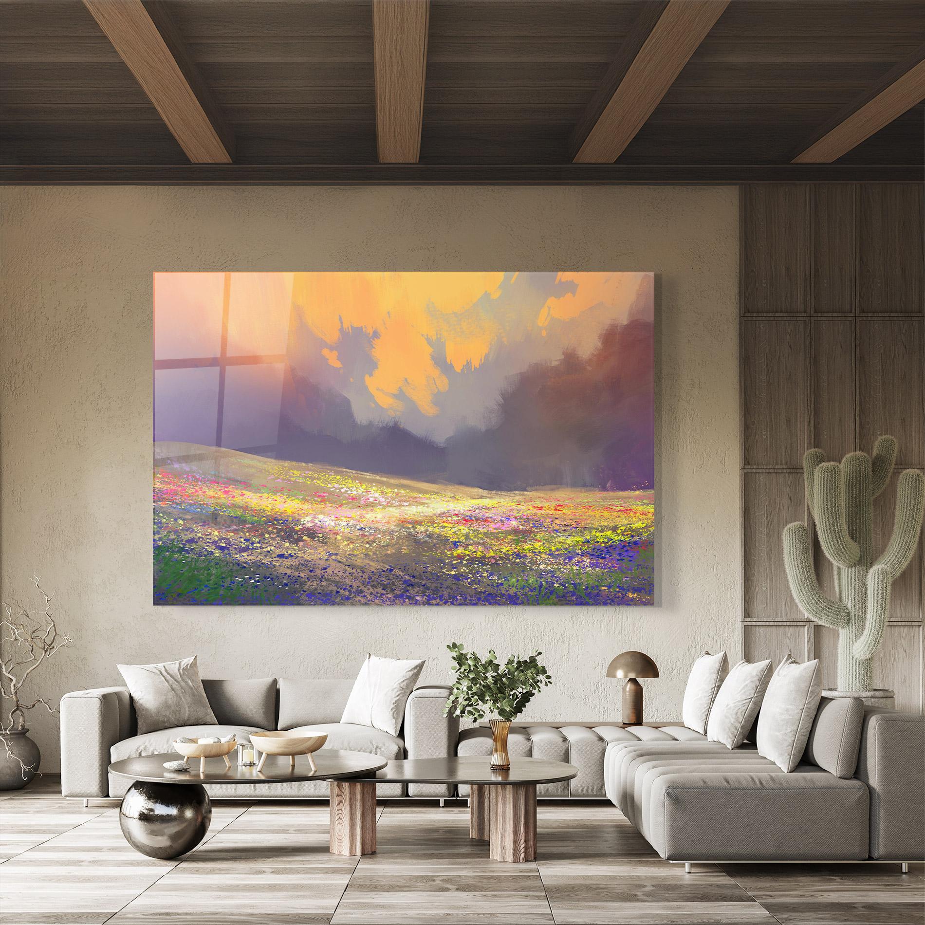 Üvegkép Pretty Spring Field mockup 8