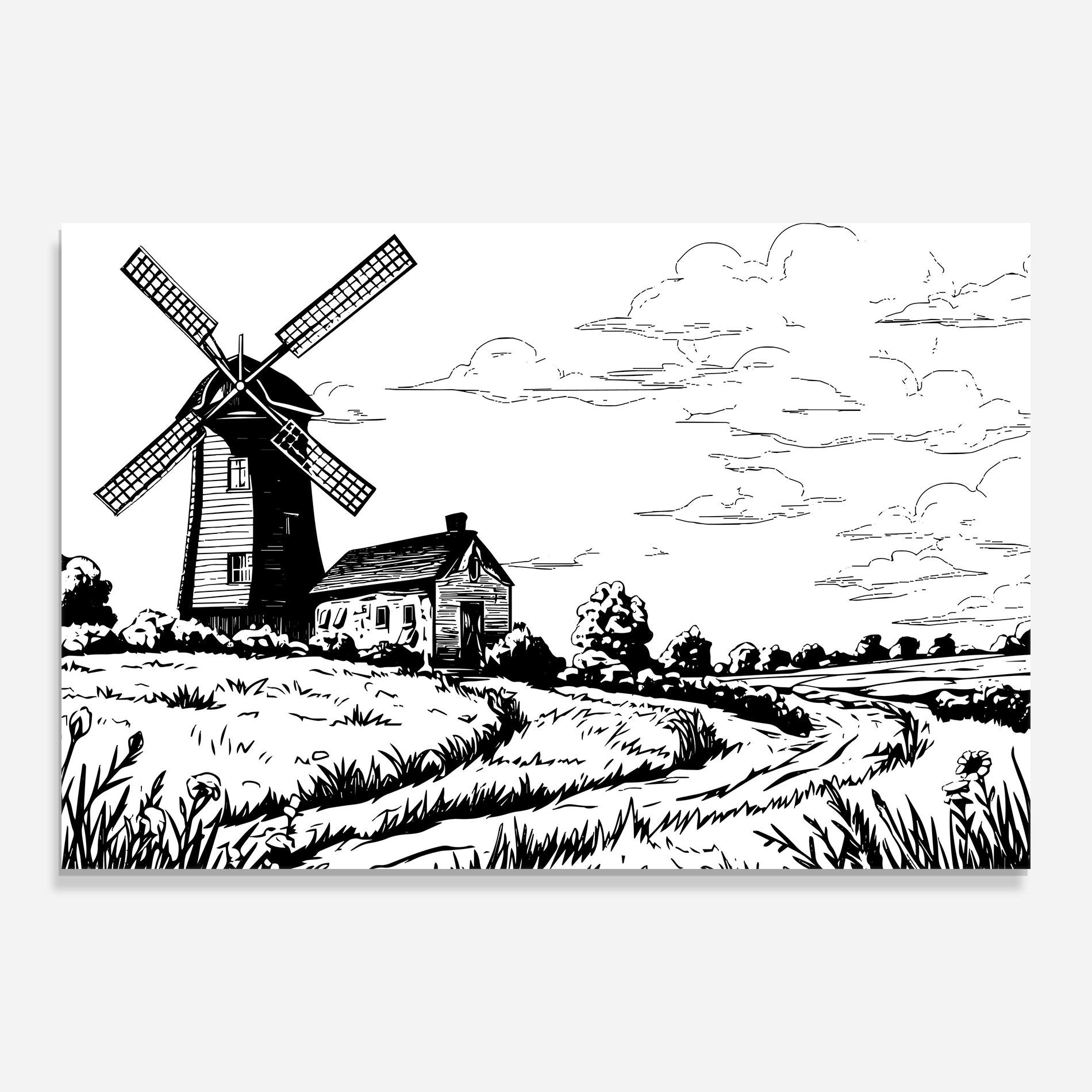 Üvegkép Black Line Wheat mockup 0