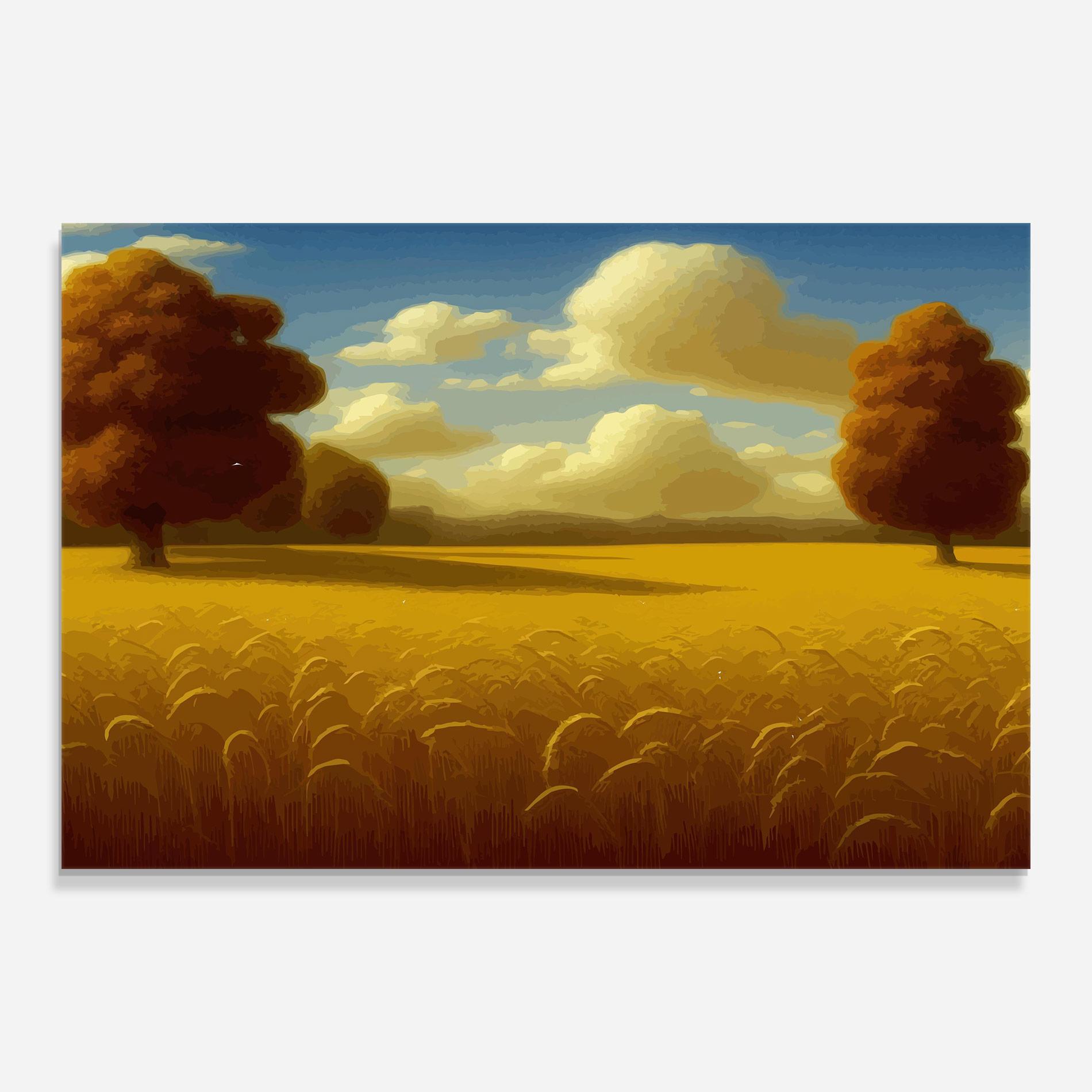 Üvegkép Cloud Rural Yellow mockup 0