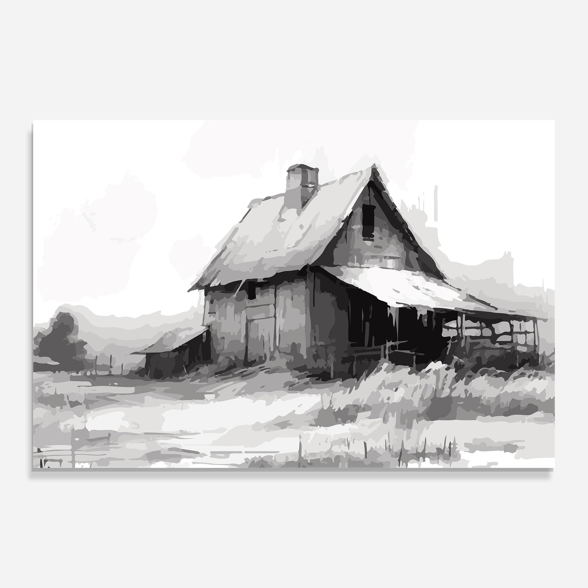 Üvegkép Grey Ink House mockup 0