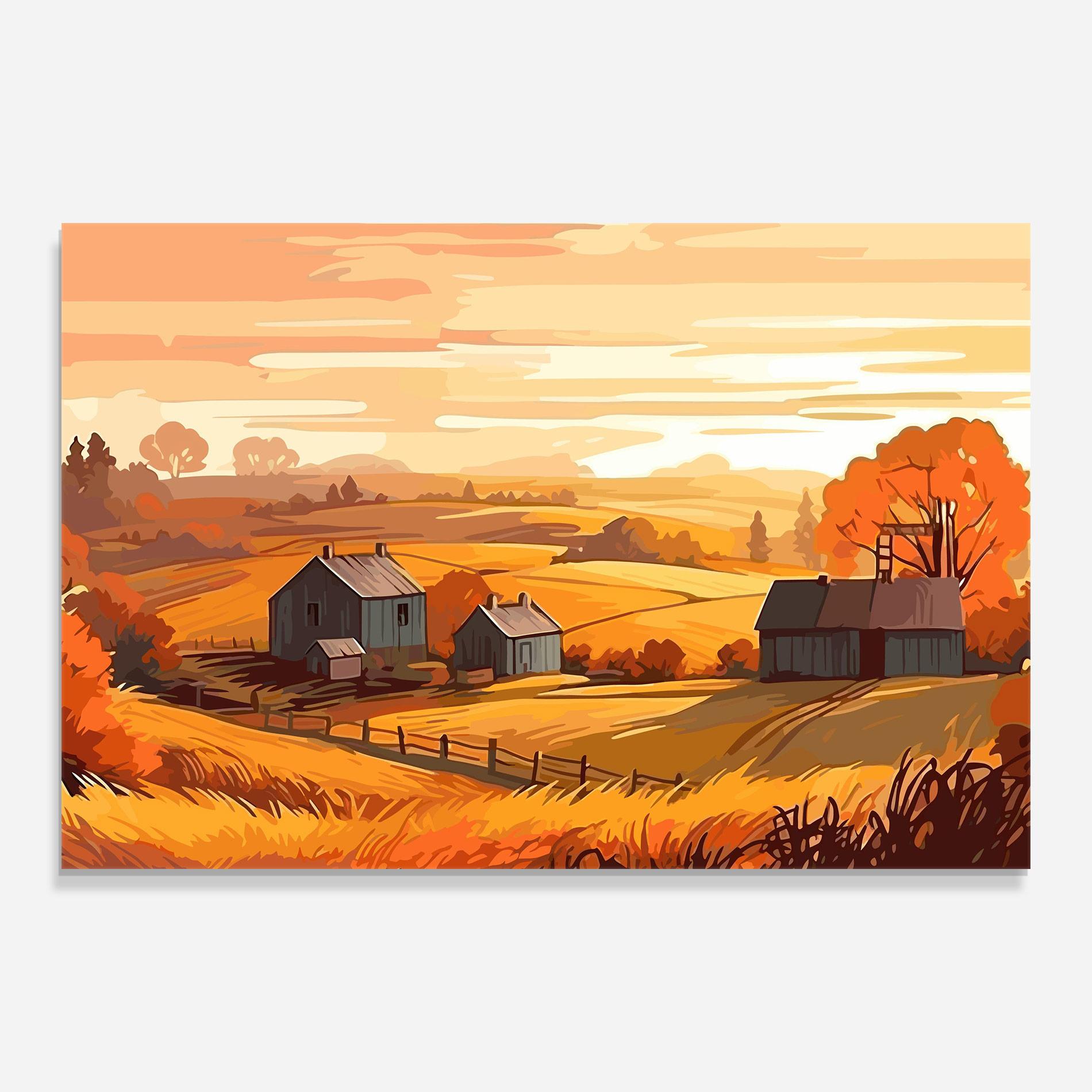 Üvegkép Orange Countryside mockup 0